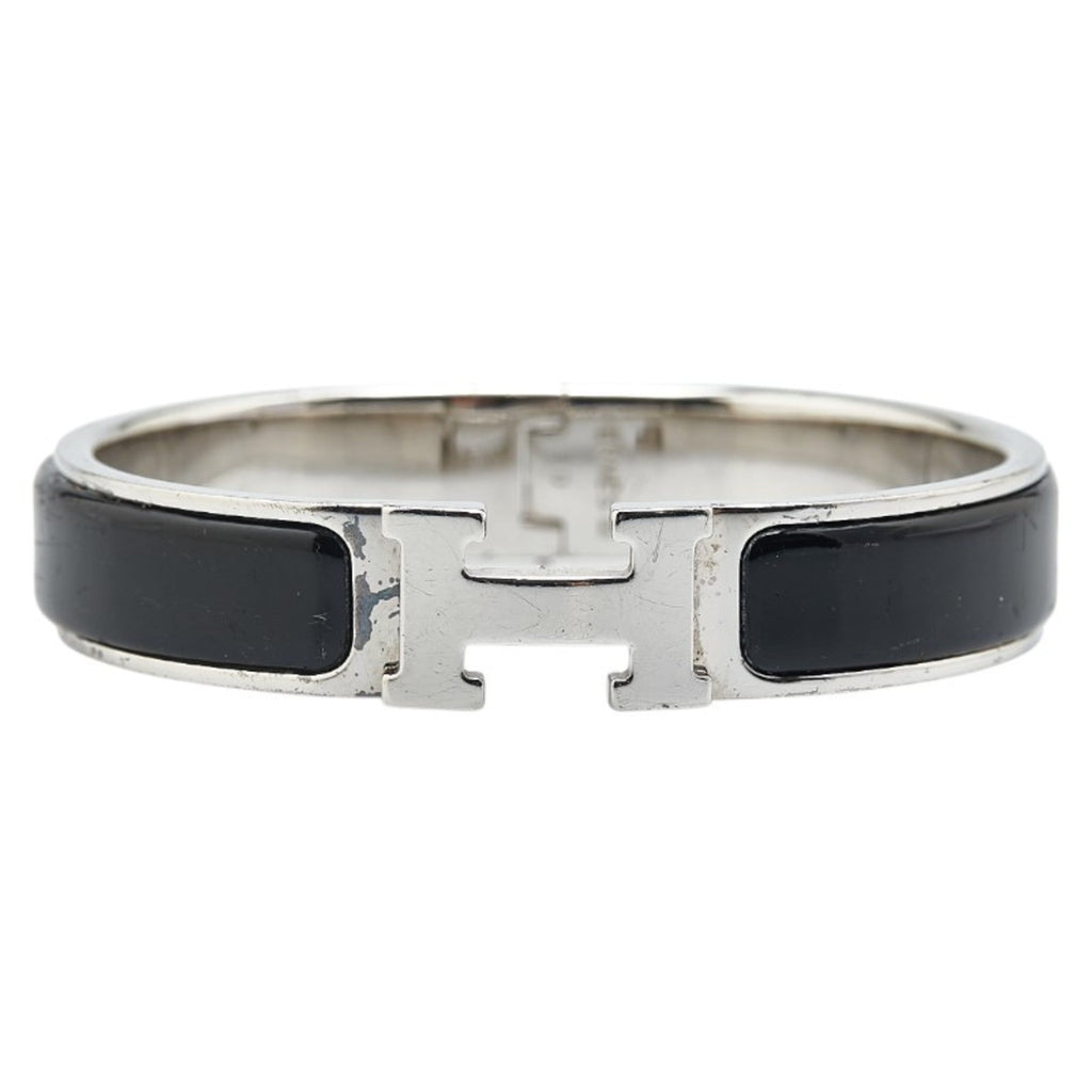 Click H Bracelet Black and Silver Metal Mini