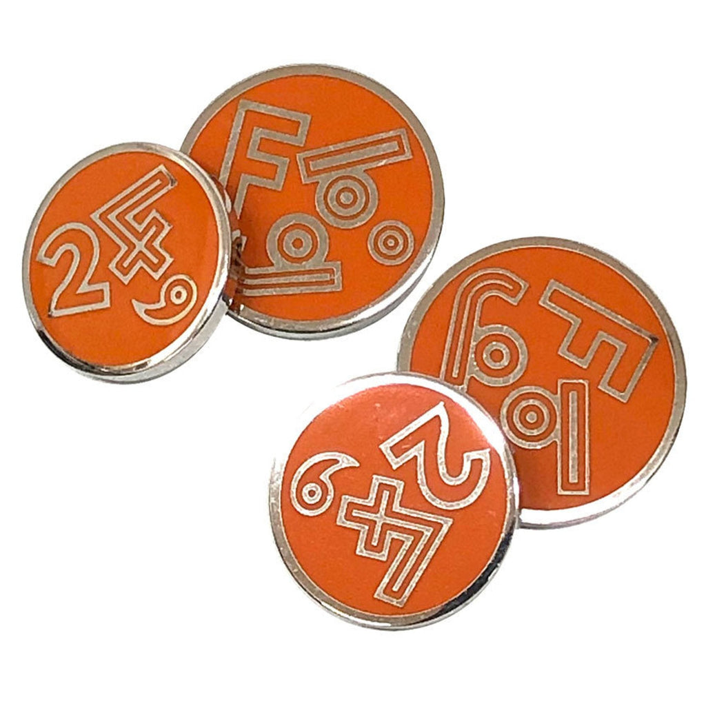 Cufflinks Brass Orange and Silver Bracelet