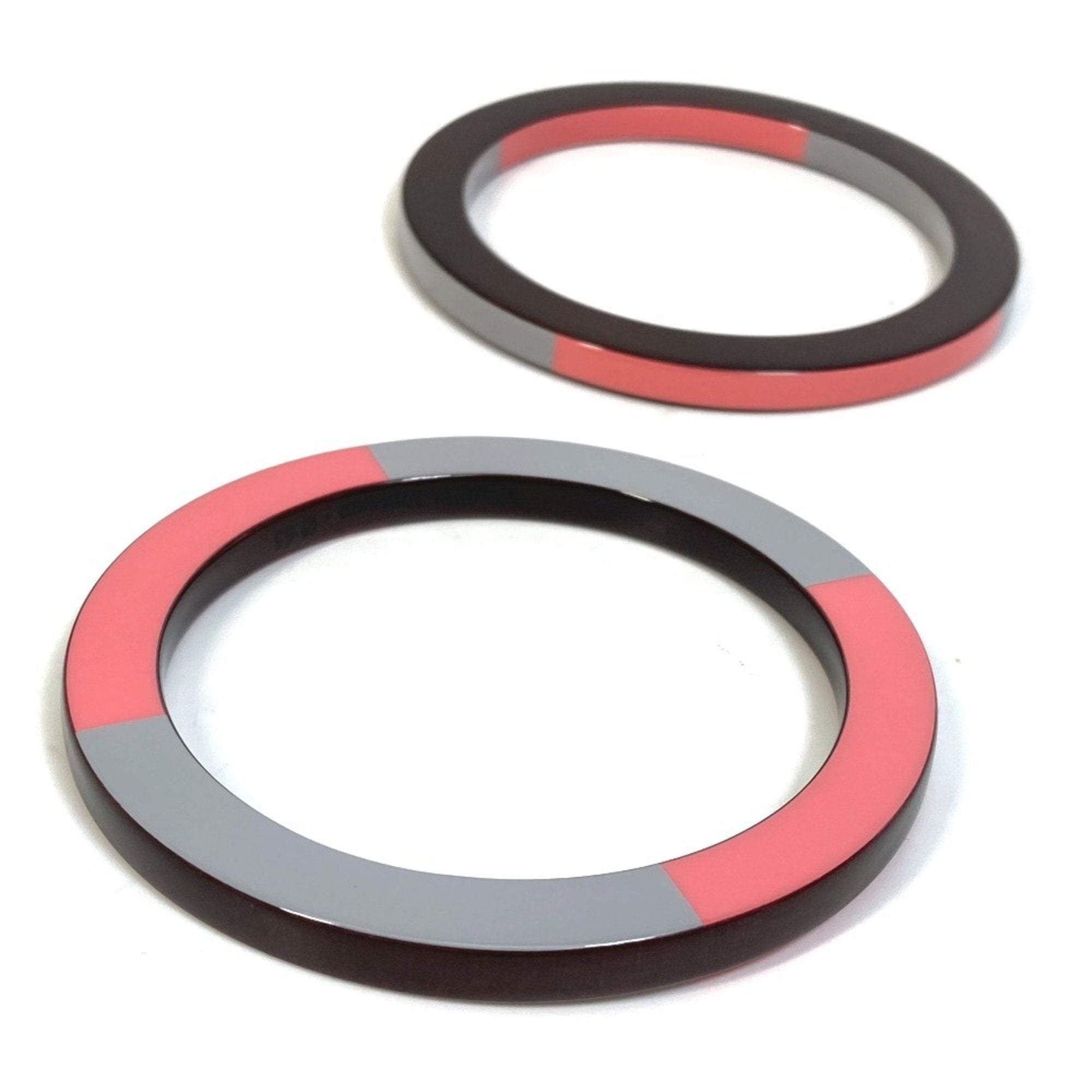 Bracelet Lacquer and Wood Brown Gray Pink