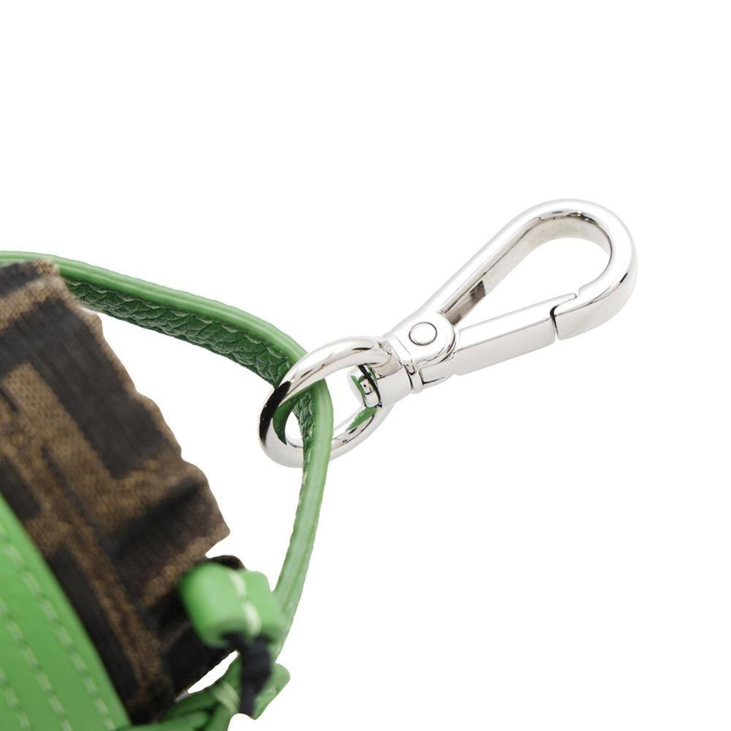 Charm Canvas and Leather Green Handbag Charm