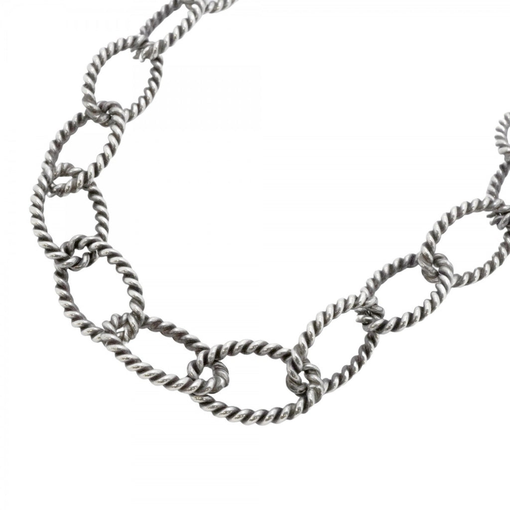 Twist Circle Pendant Necklace Sterling Silver