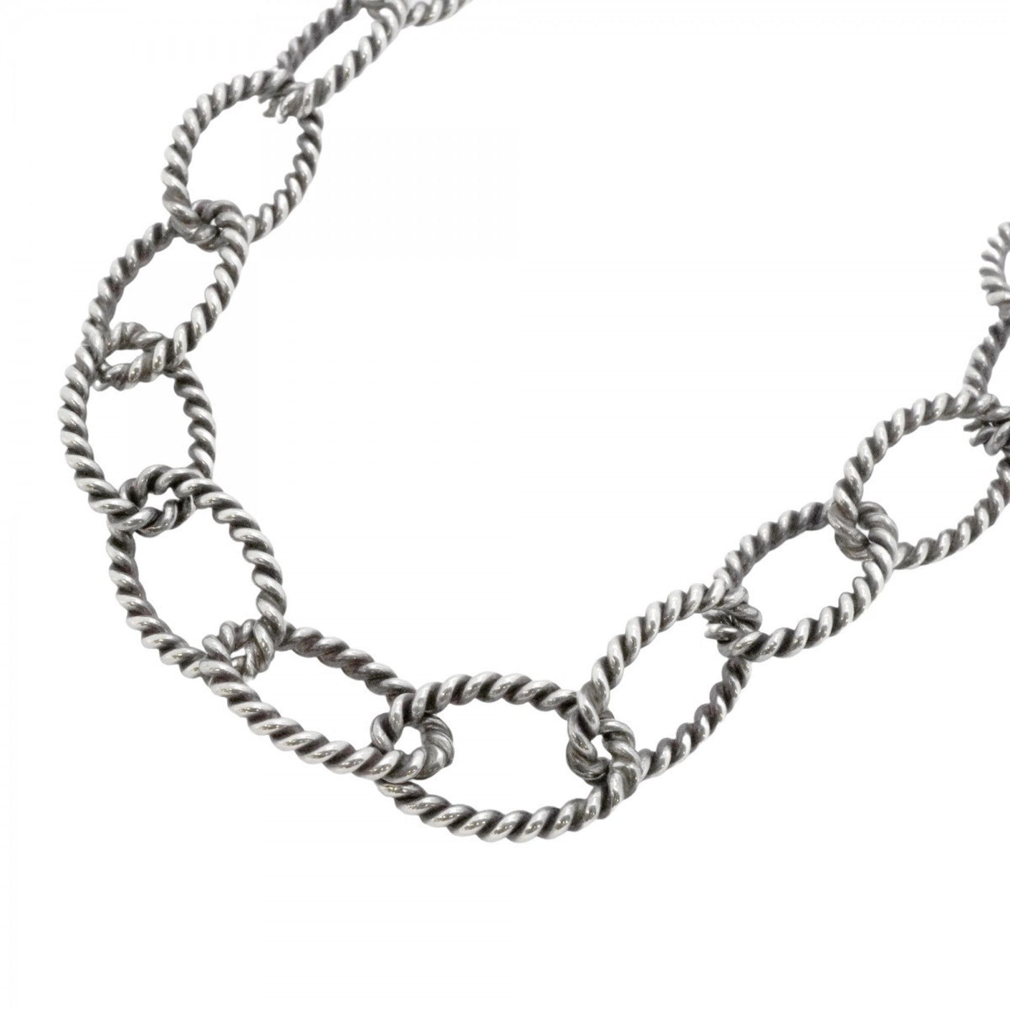 Twist Circle Pendant Necklace Sterling Silver