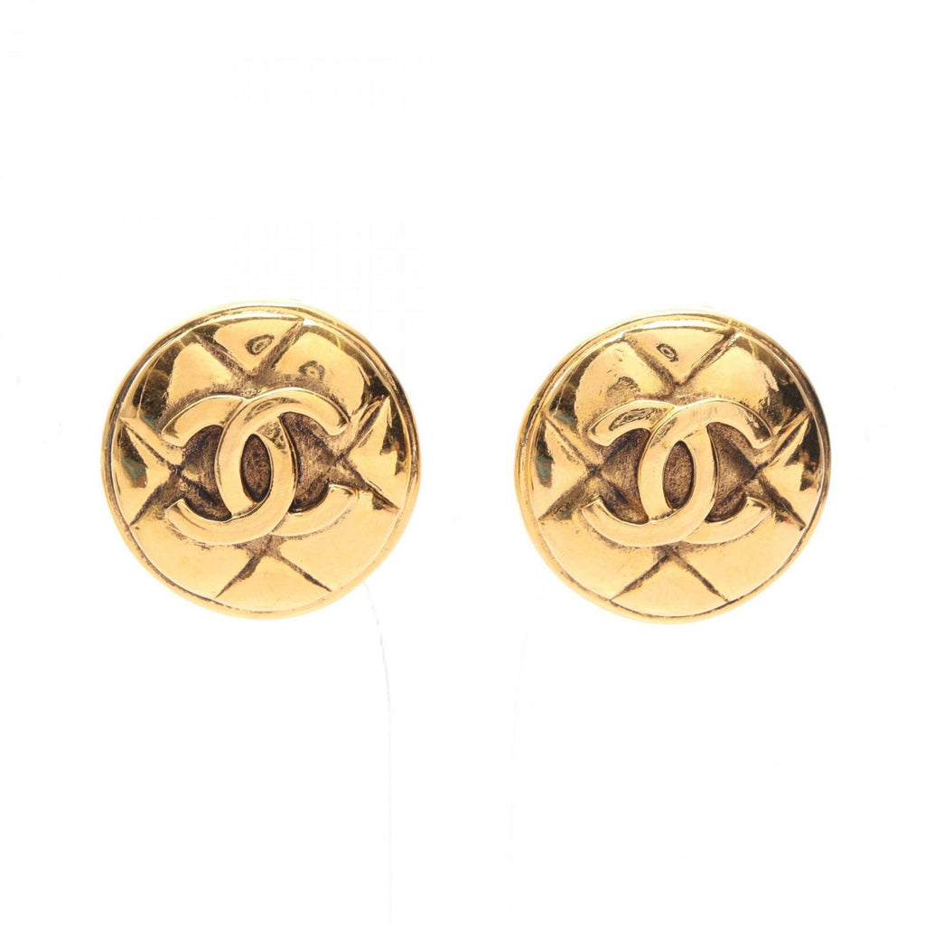 CC Logo Clip-On Earrings Metal Gold-Tone Metal