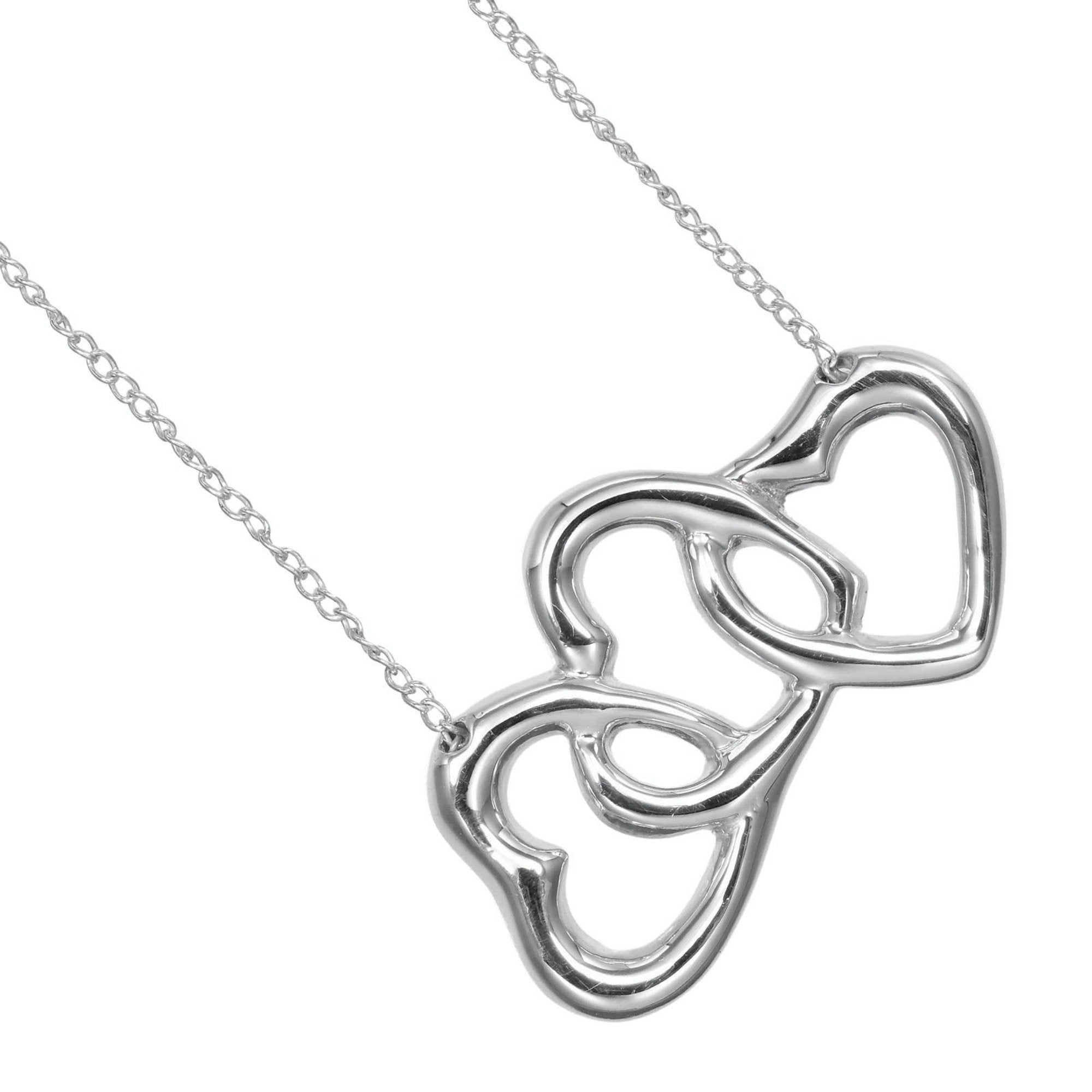 Triple Heart Pendant Necklace Sterling Silver