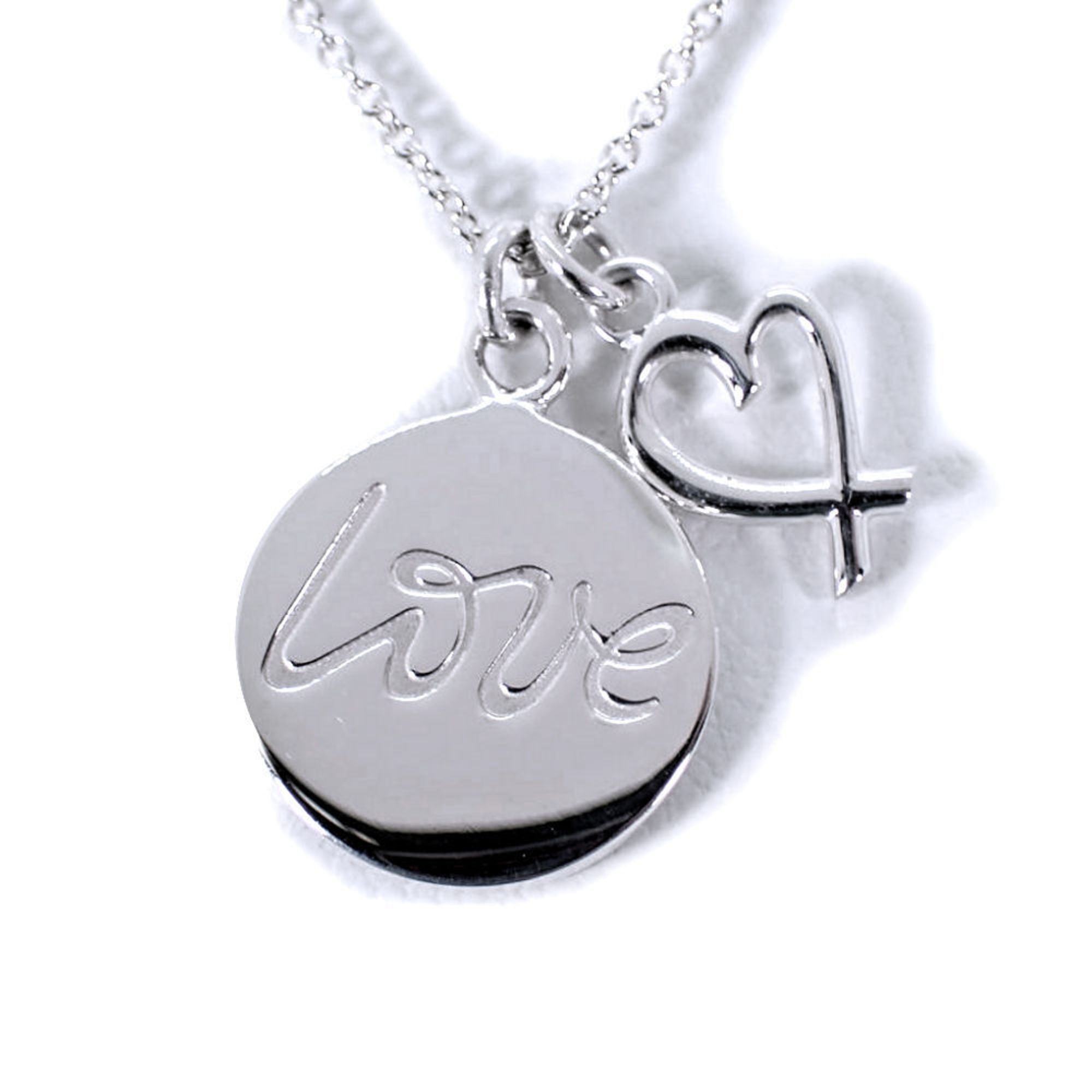 Love Loving Heart Pendant Necklace Sterling Silver