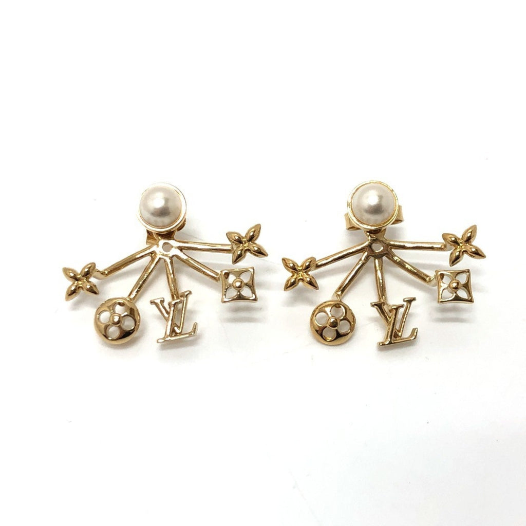 Pearl Clip-On Earrings Brass and Metal
