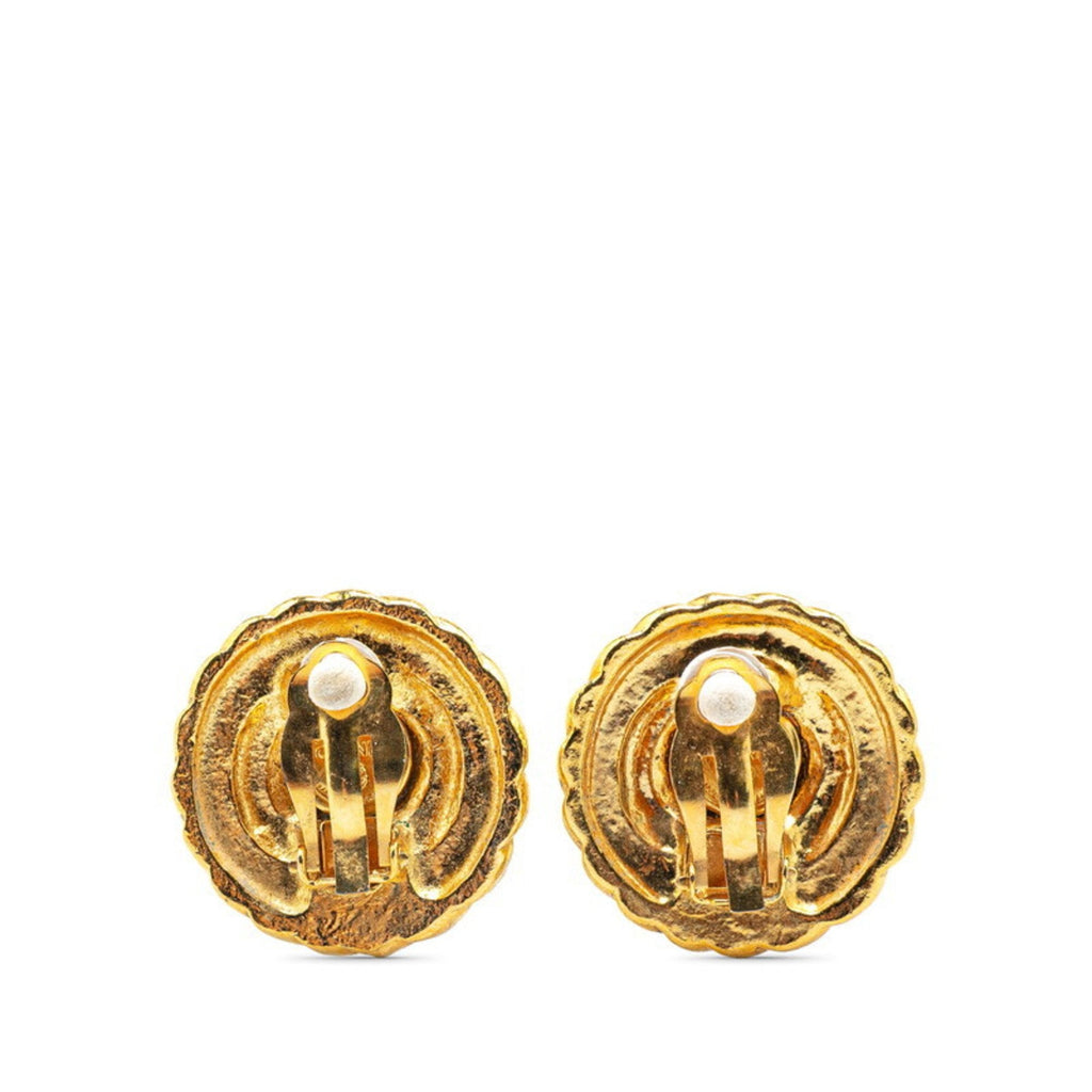 CC Logo Clip-On Earrings Metal Gold-Tone Metal