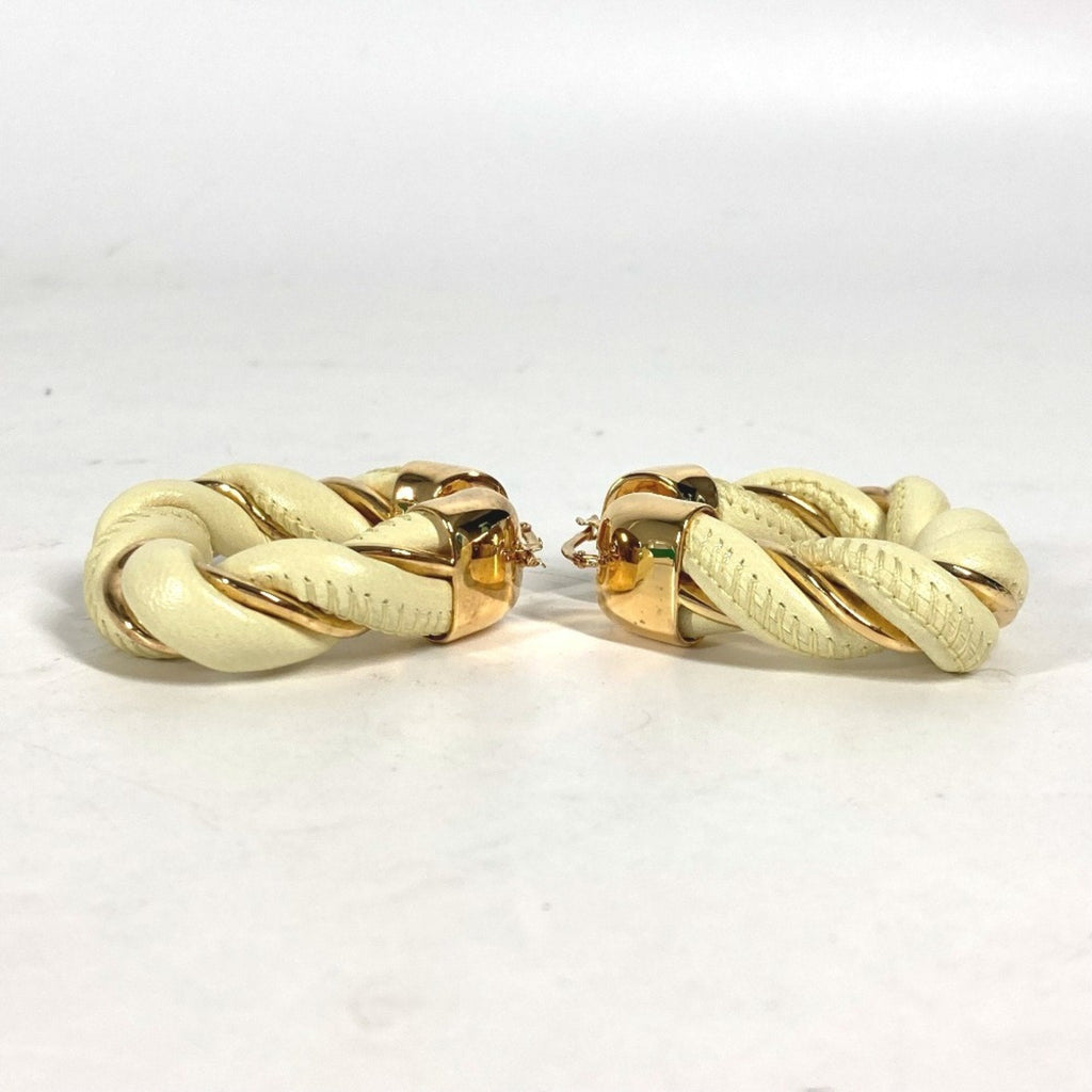 Earrings Hoop Leather and Sterling Silver