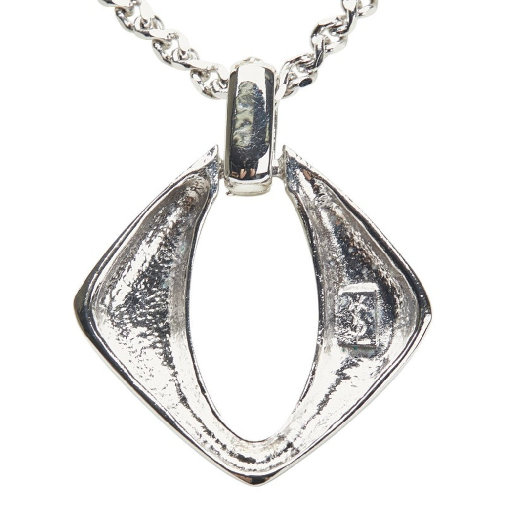 Pendant Necklace Silver Metal with Rhinestone