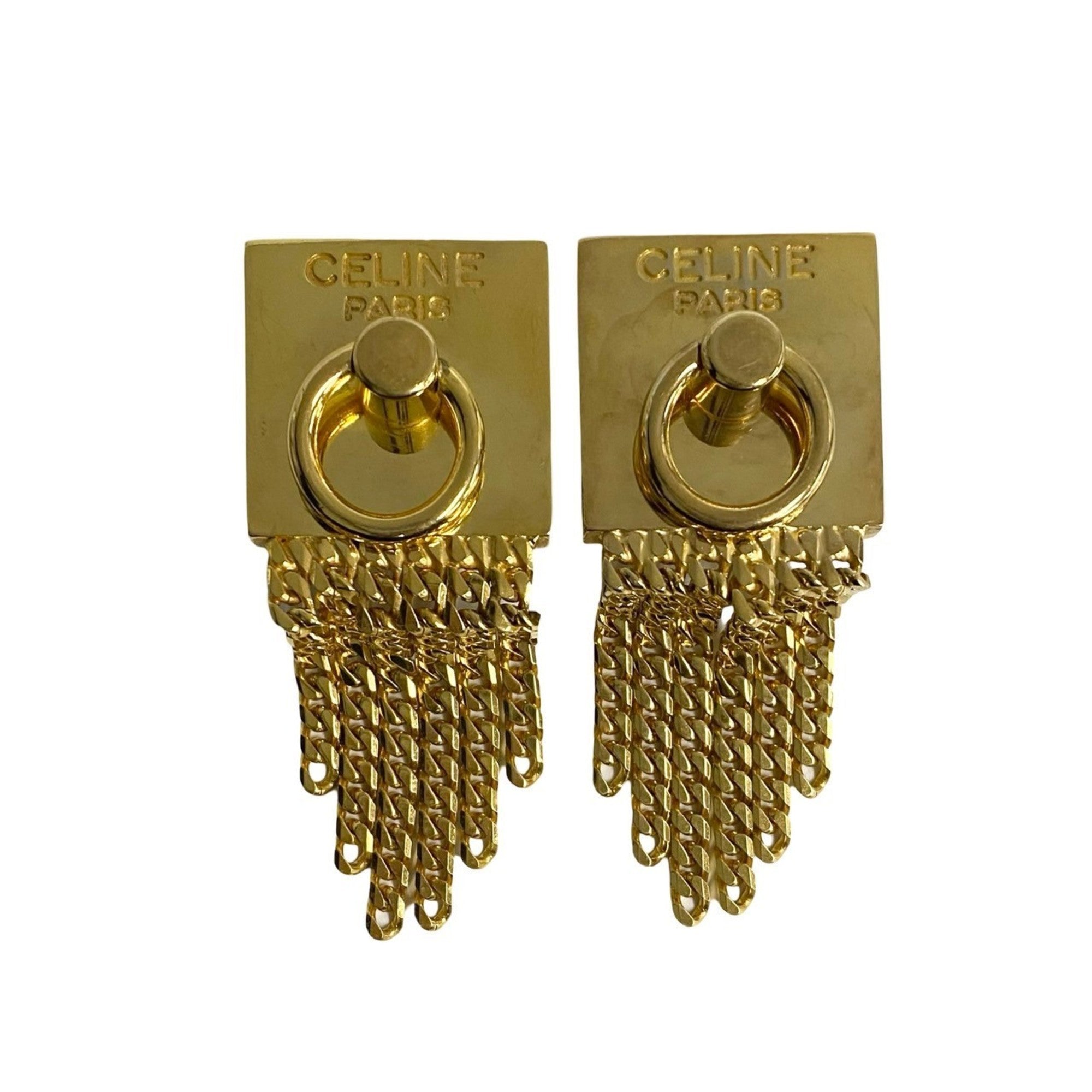 Earrings Logo Gold-Tone Metal