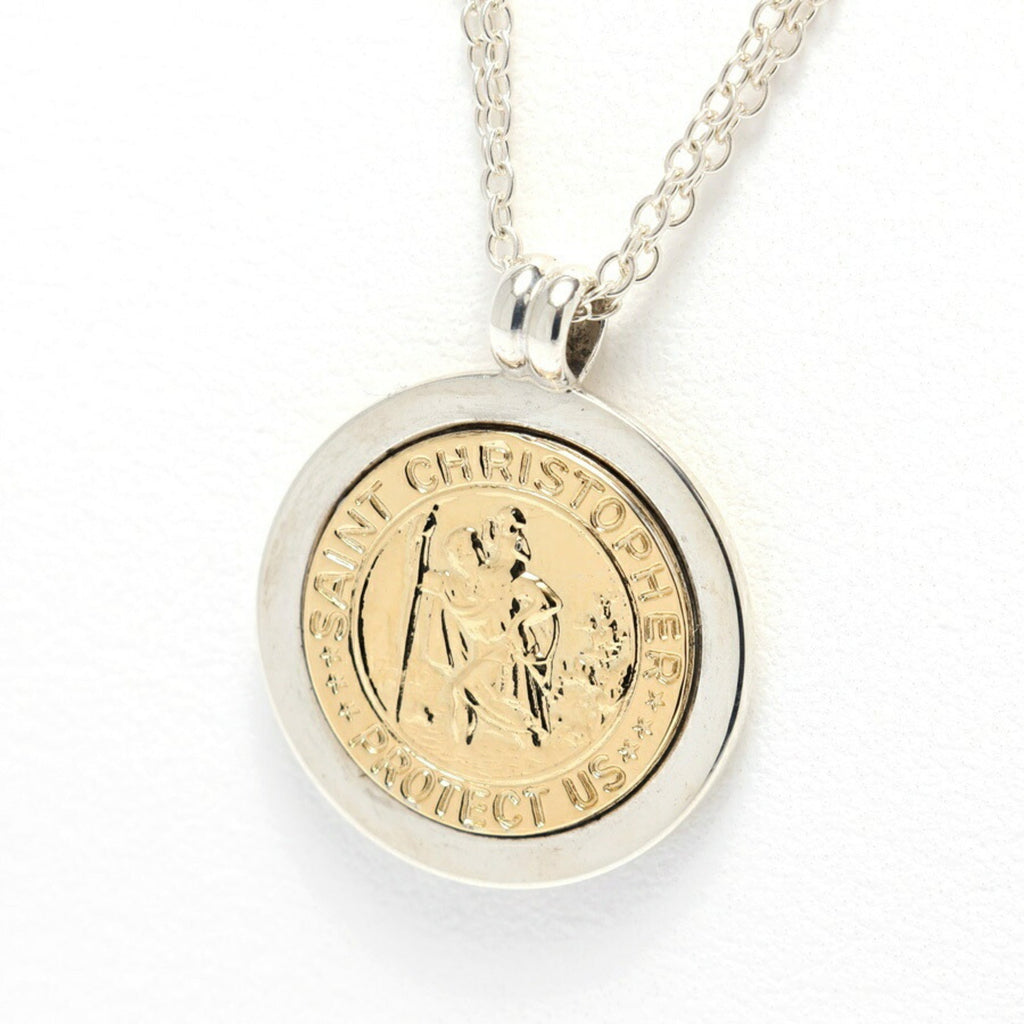 Pendant Necklace 18K Gold and Sterling Silver