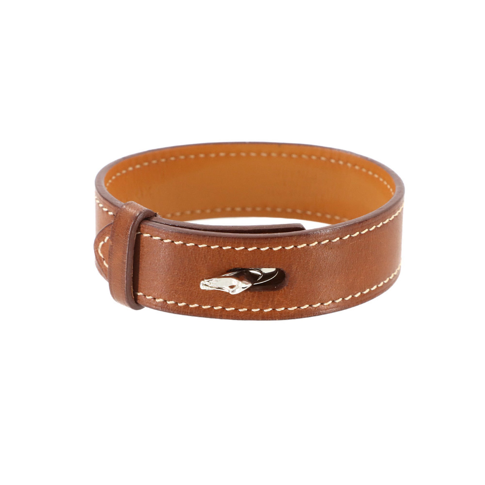 Charm Bracelet Tadelakt Leather Brown Fauve