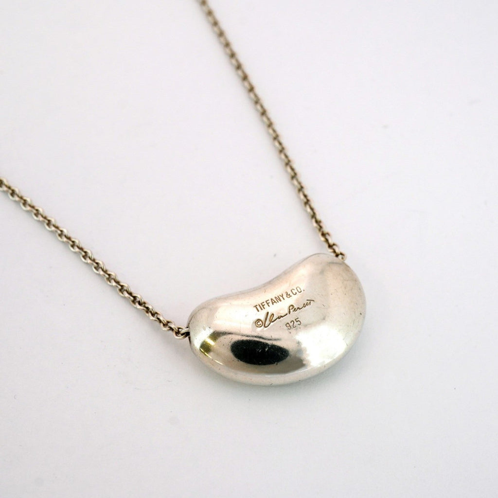 Bean Pendant Necklace Sterling Silver 12.8mm