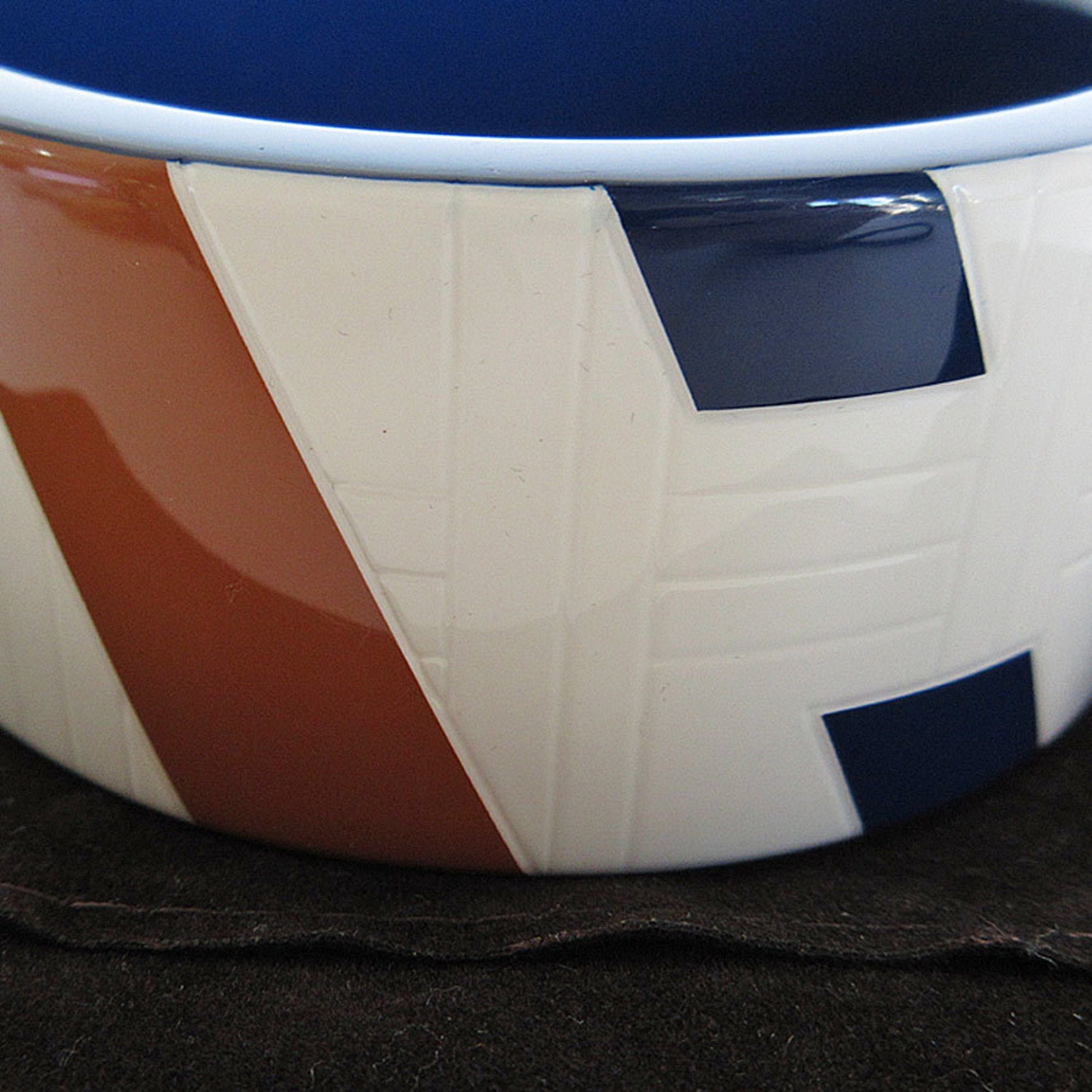 Bangle Bracelet Lacquer and Wood Brown Dark Blue Off-White