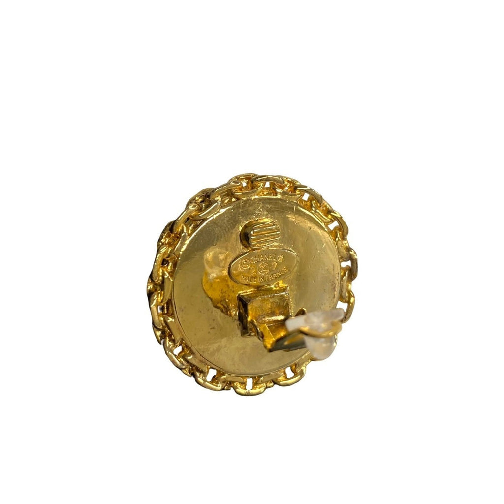 CC Logo Clip-On Earrings Metal Gold-Tone Metal