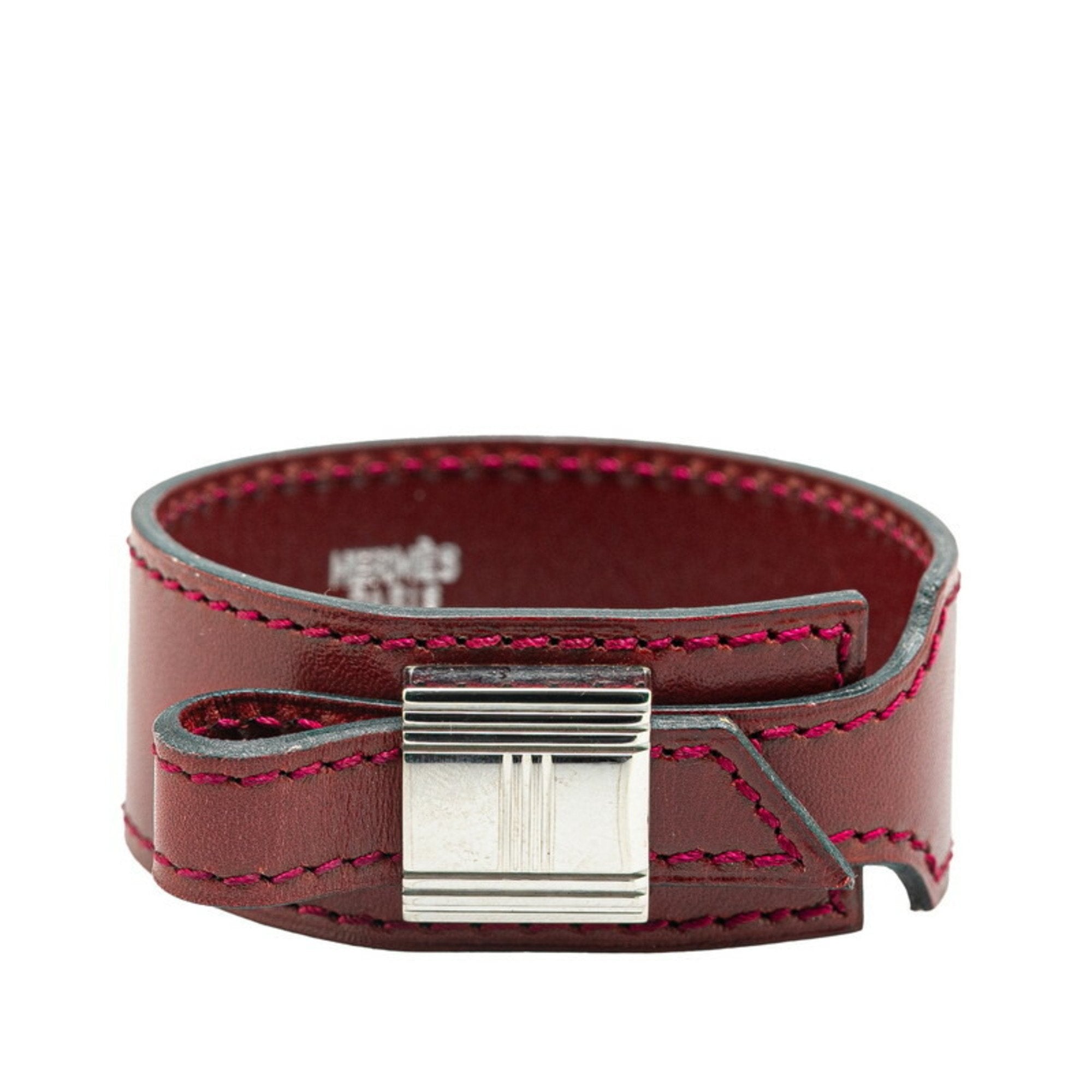 Bracelet Box Calf Leather Wine Red