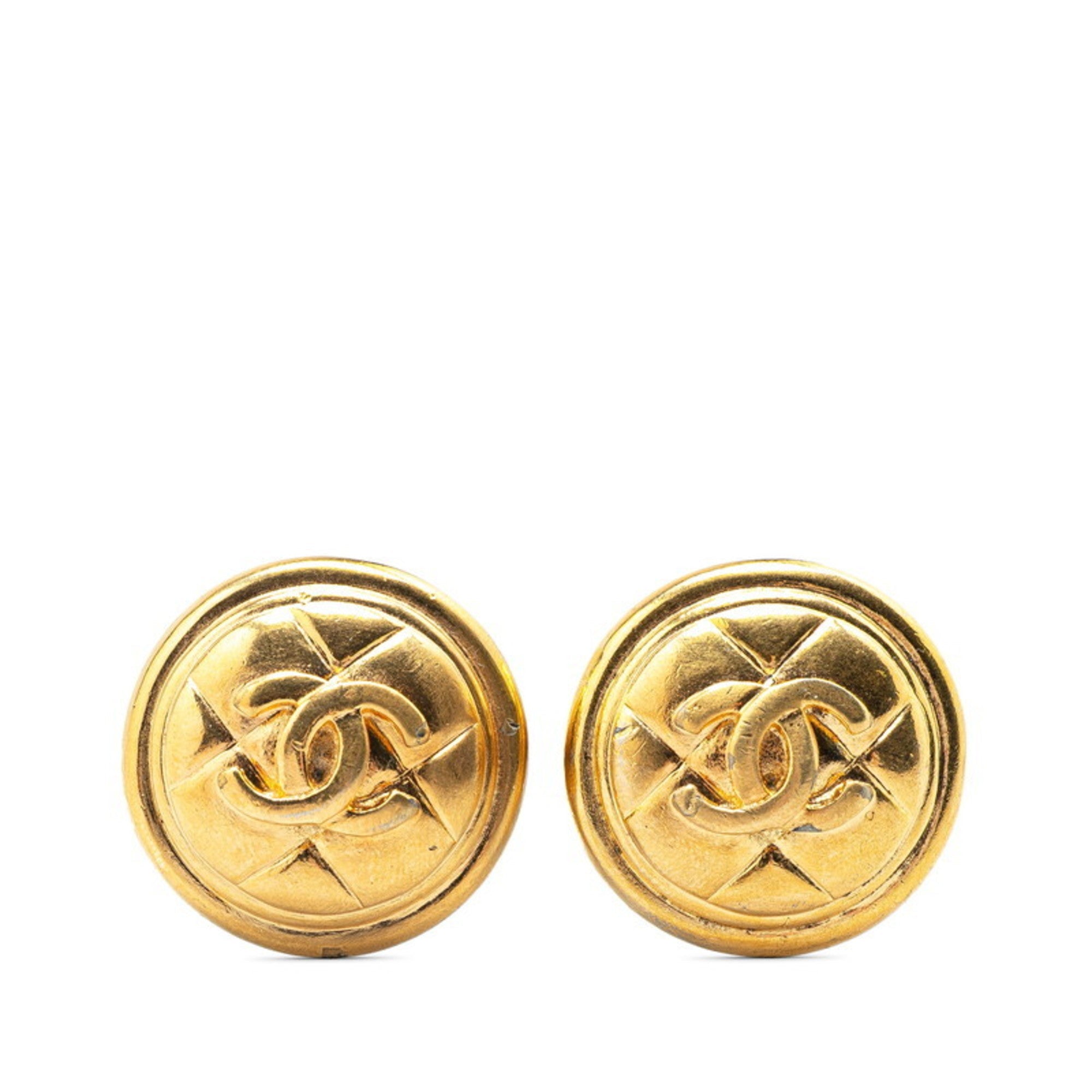 CC Logo Clip-On Earrings Metal Gold-Tone Metal