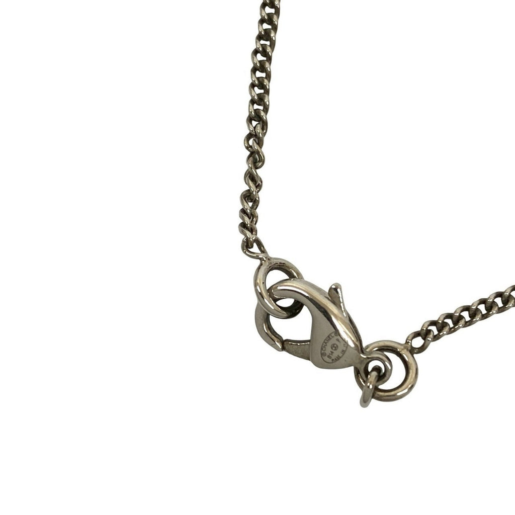 CC Logo Pendant Necklace Silver-Tone Metal