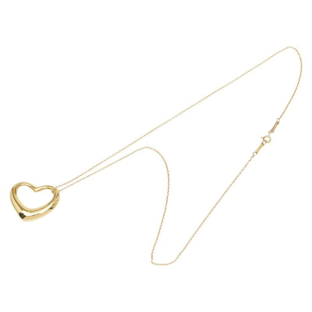 Open Heart Pendant Necklace 18K Yellow Gold 23mm