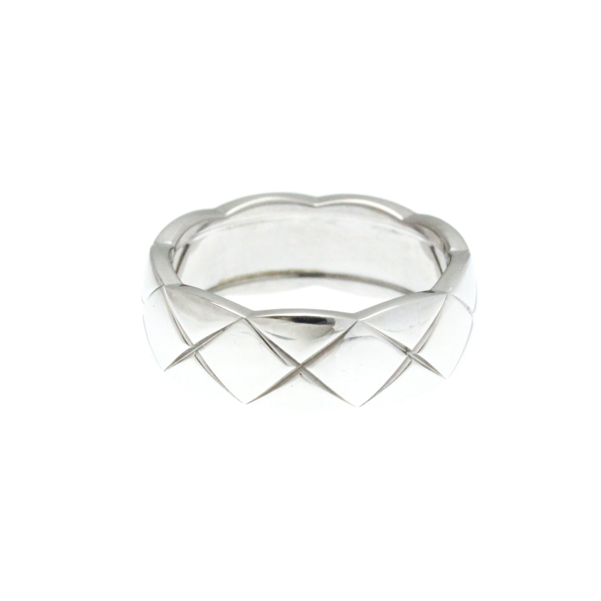 Band Ring 18K White Gold with Diamond Medium
