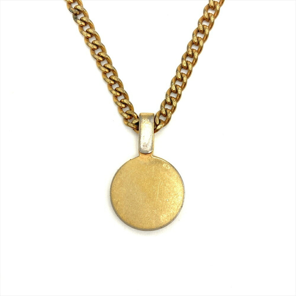 Round Top Pendant Necklace Gold Coin Gold