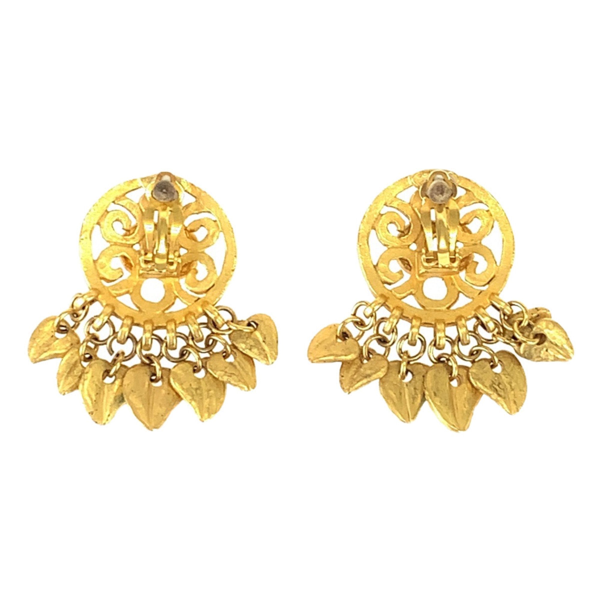 CC Logo Clip-On Earrings Gold-Tone Metal Gold-Tone Metal