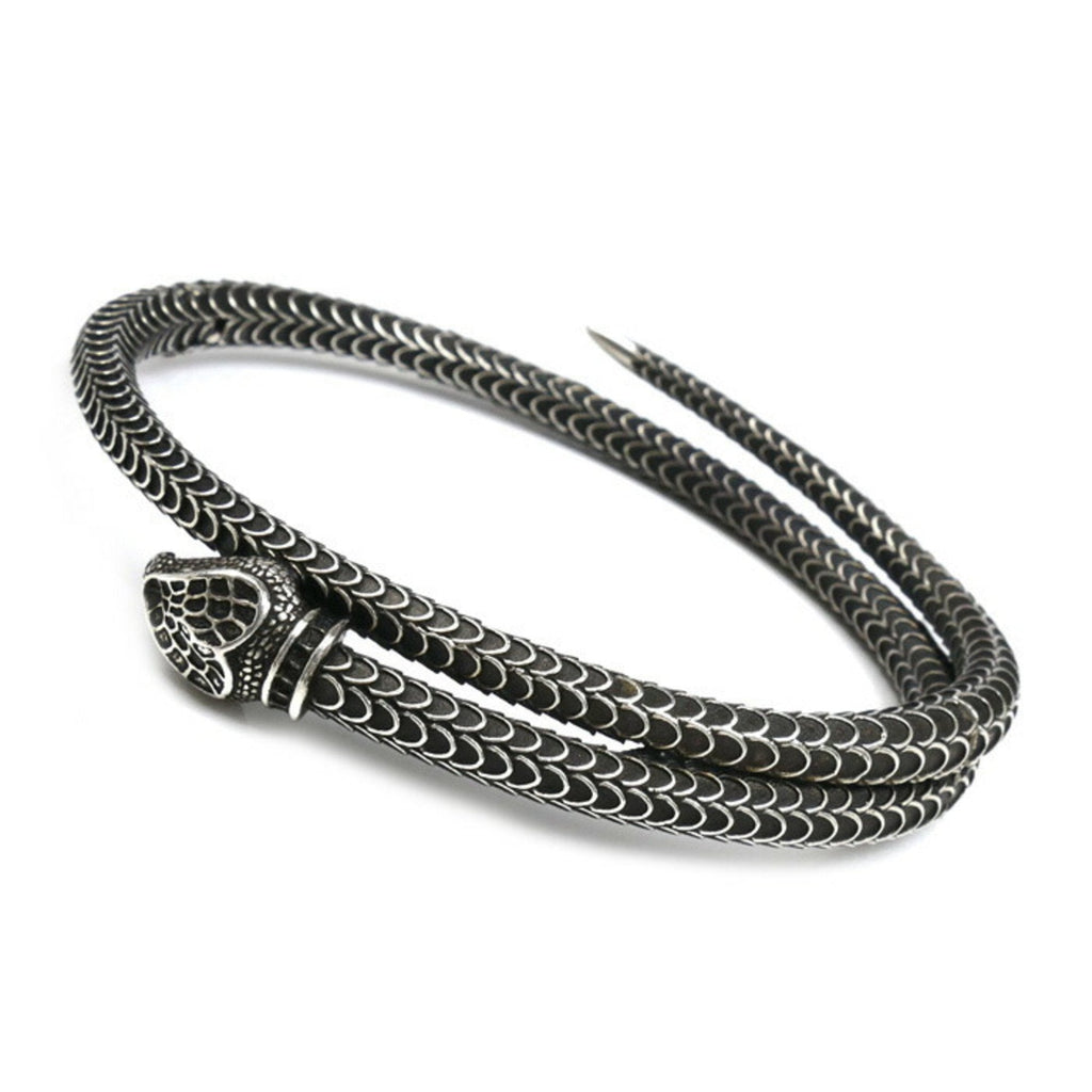 Snake Bangle Sterling Silver Bracelet