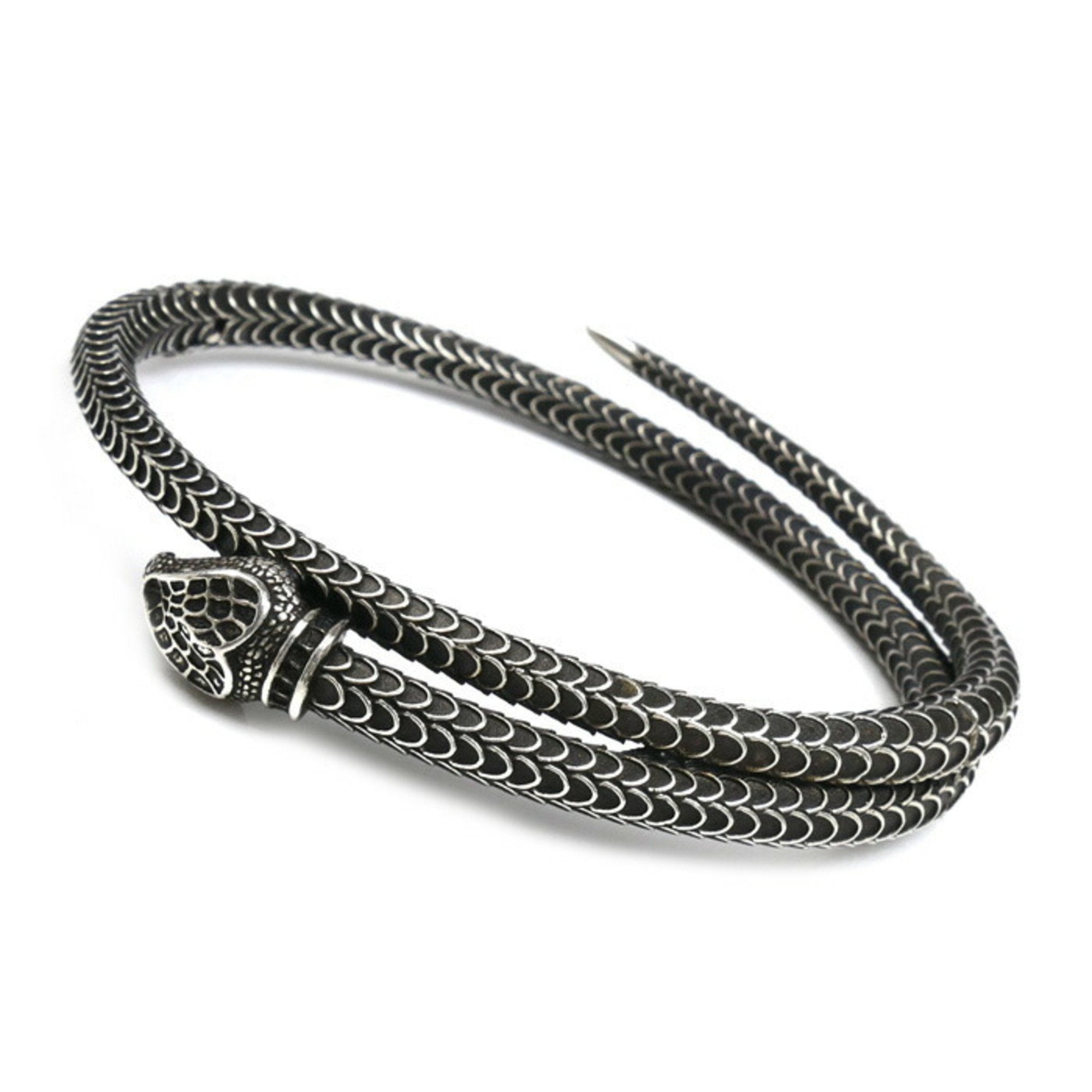Snake Bangle Sterling Silver Bracelet