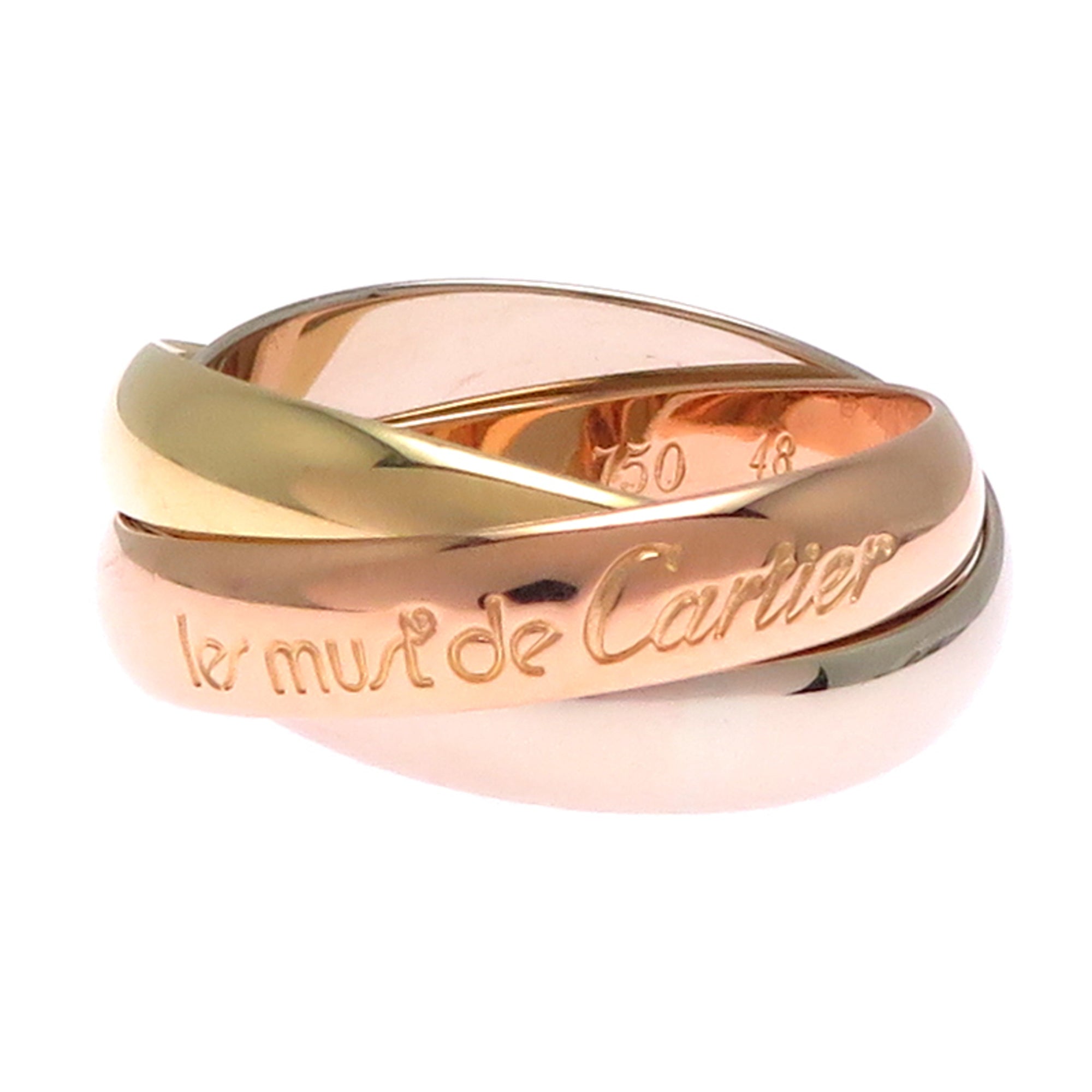 Vendome Louis Cartier Band Ring 18K Tricolor Gold