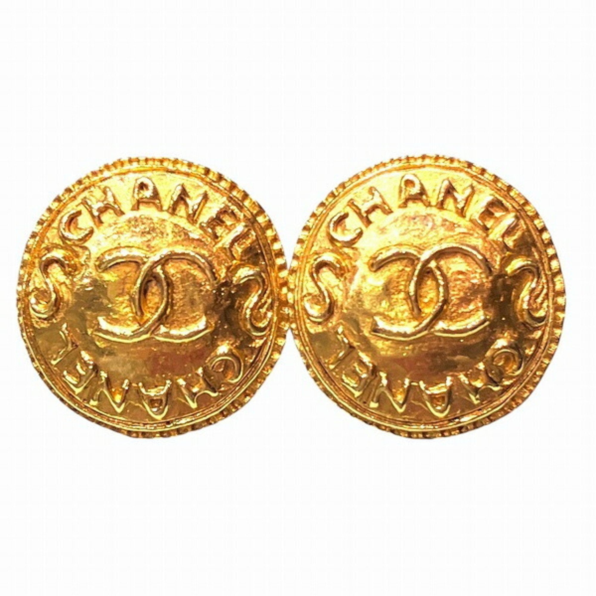 CC Logo Clip-On Earrings Metal Gold-Tone Metal