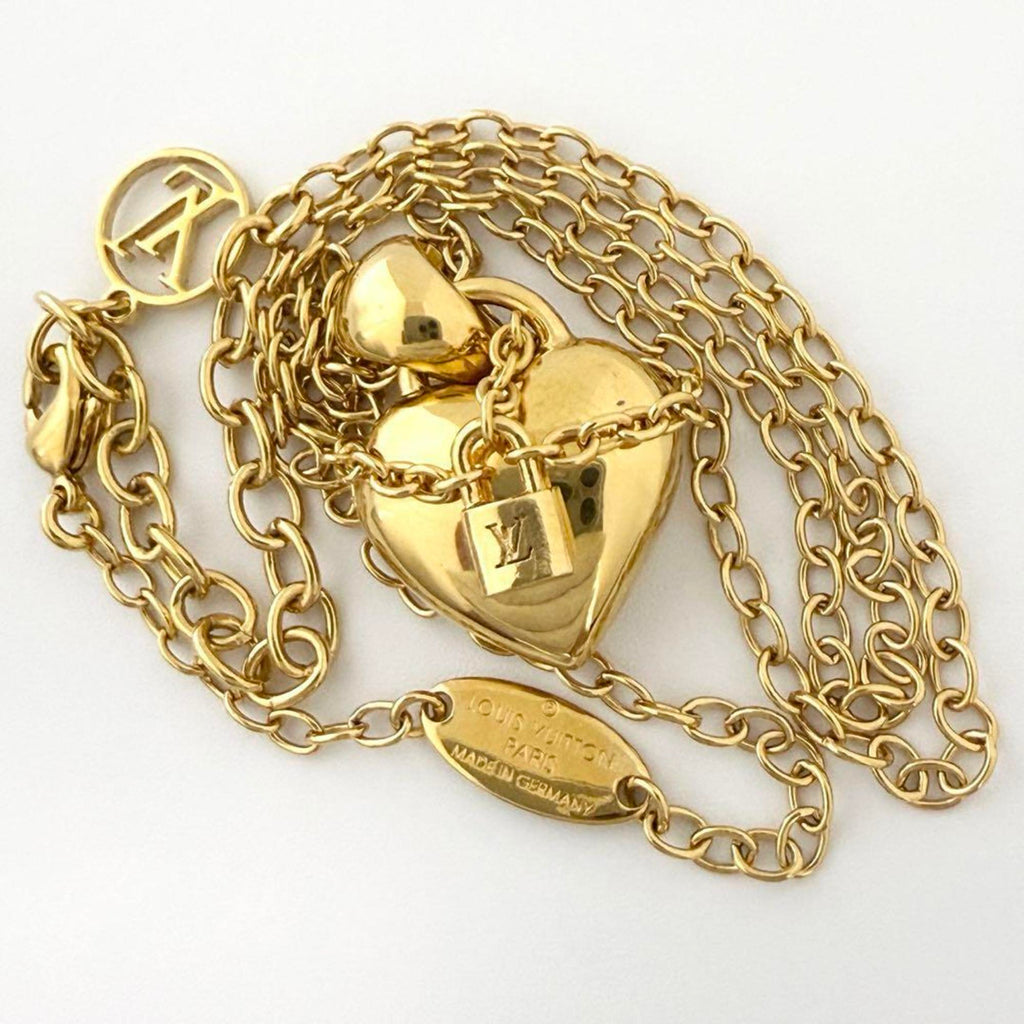 Love Lock Heart Pendant Necklace Metal