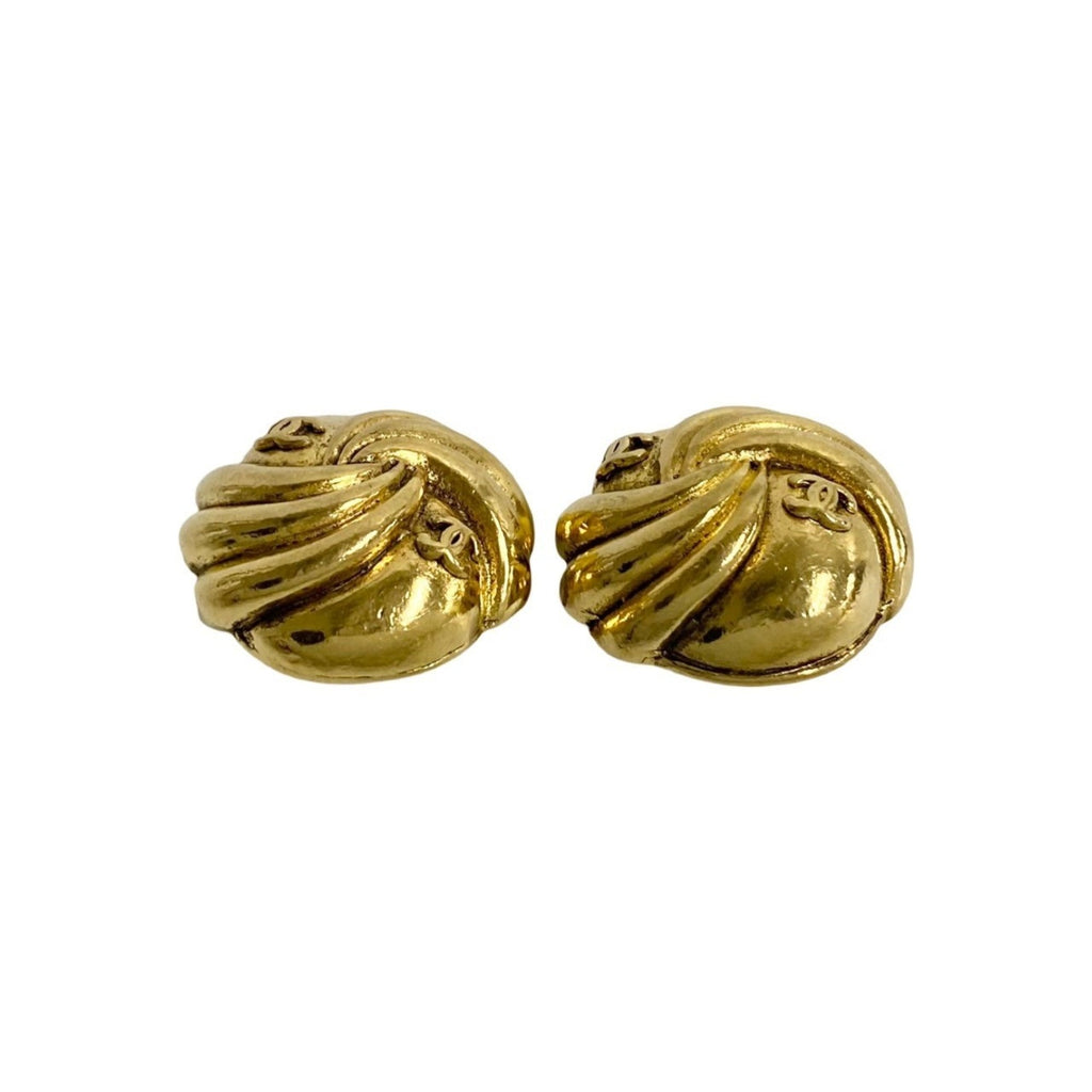 CC Logo Clip-On Earrings Metal Gold-Tone Metal