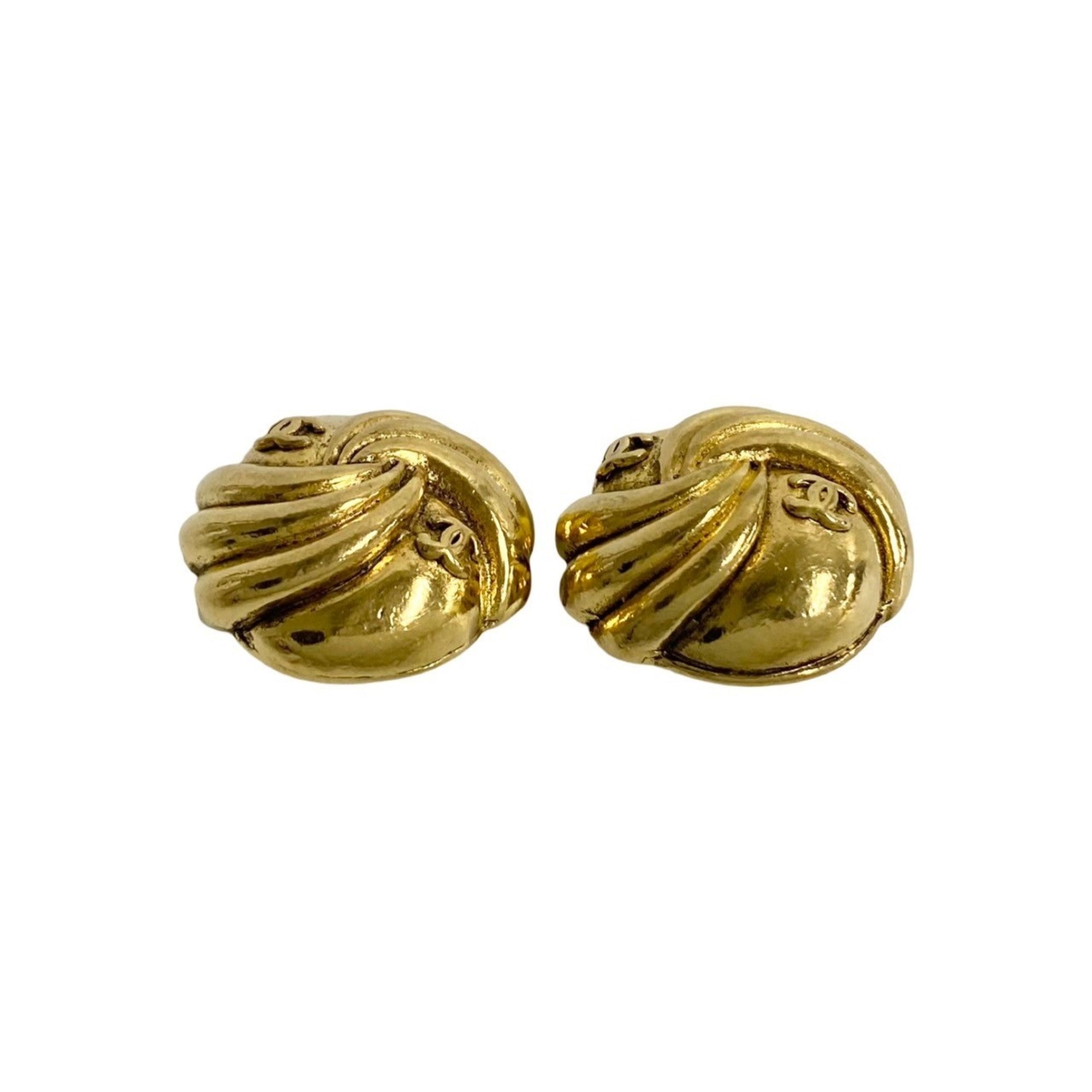 CC Logo Clip-On Earrings Metal Gold-Tone Metal