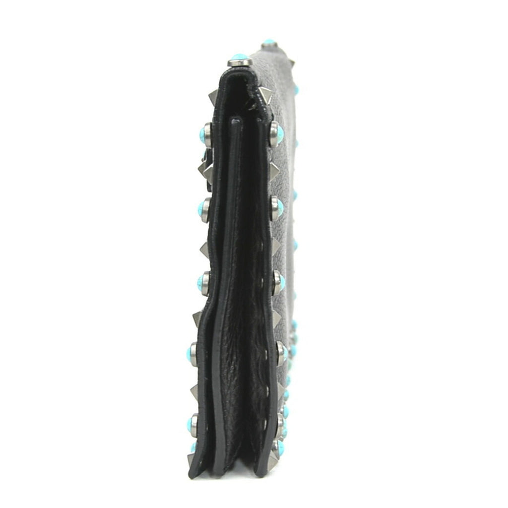 Rolling Rockstud Flap Clutch Leather with Cabochons Medium