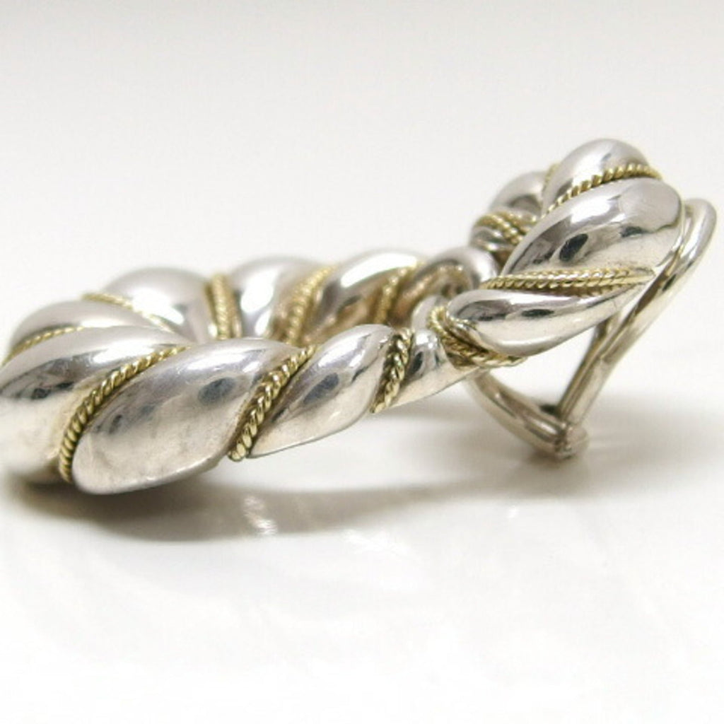 Earrings Sterling Silver and 18K Yellow Gold