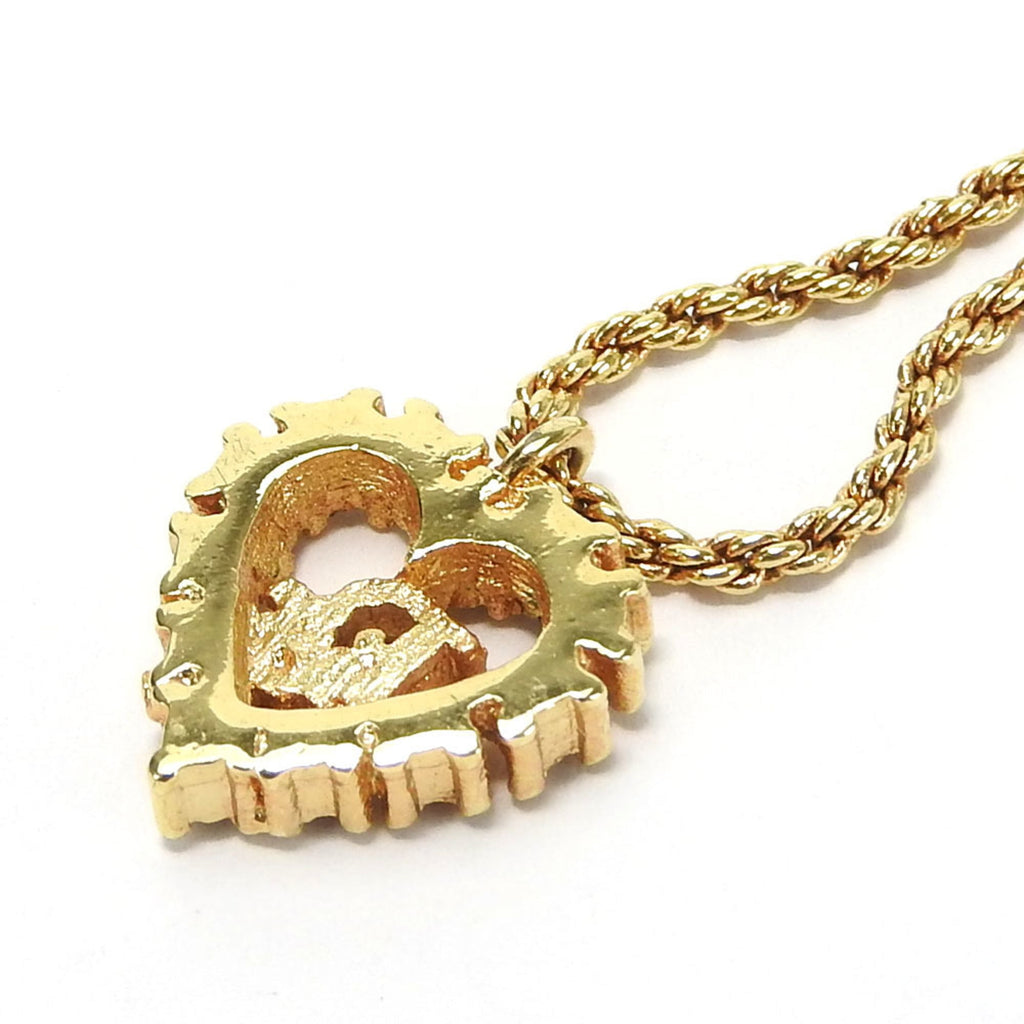 Pendant Necklace Metal Gold with Rhinestone
