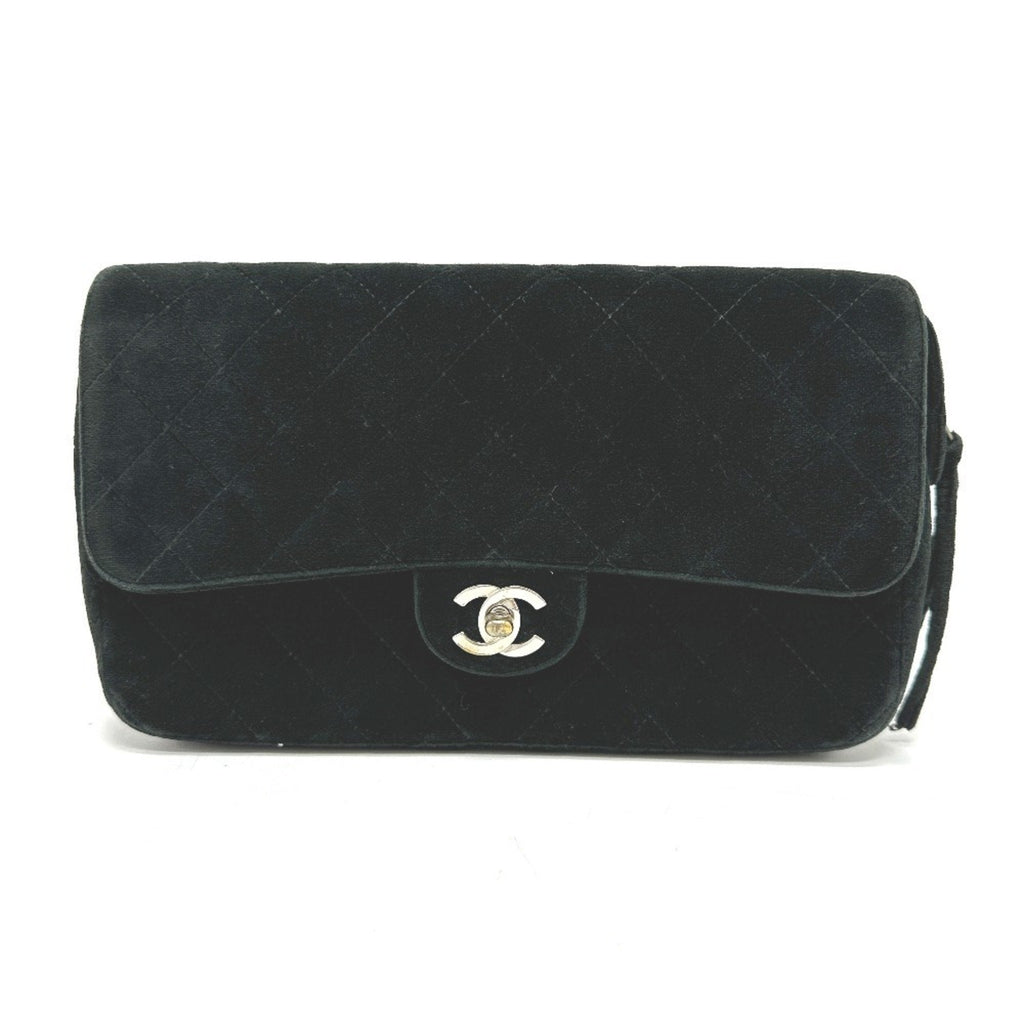 Vintage Classic Flap Backpack Quilted Velvet Medium