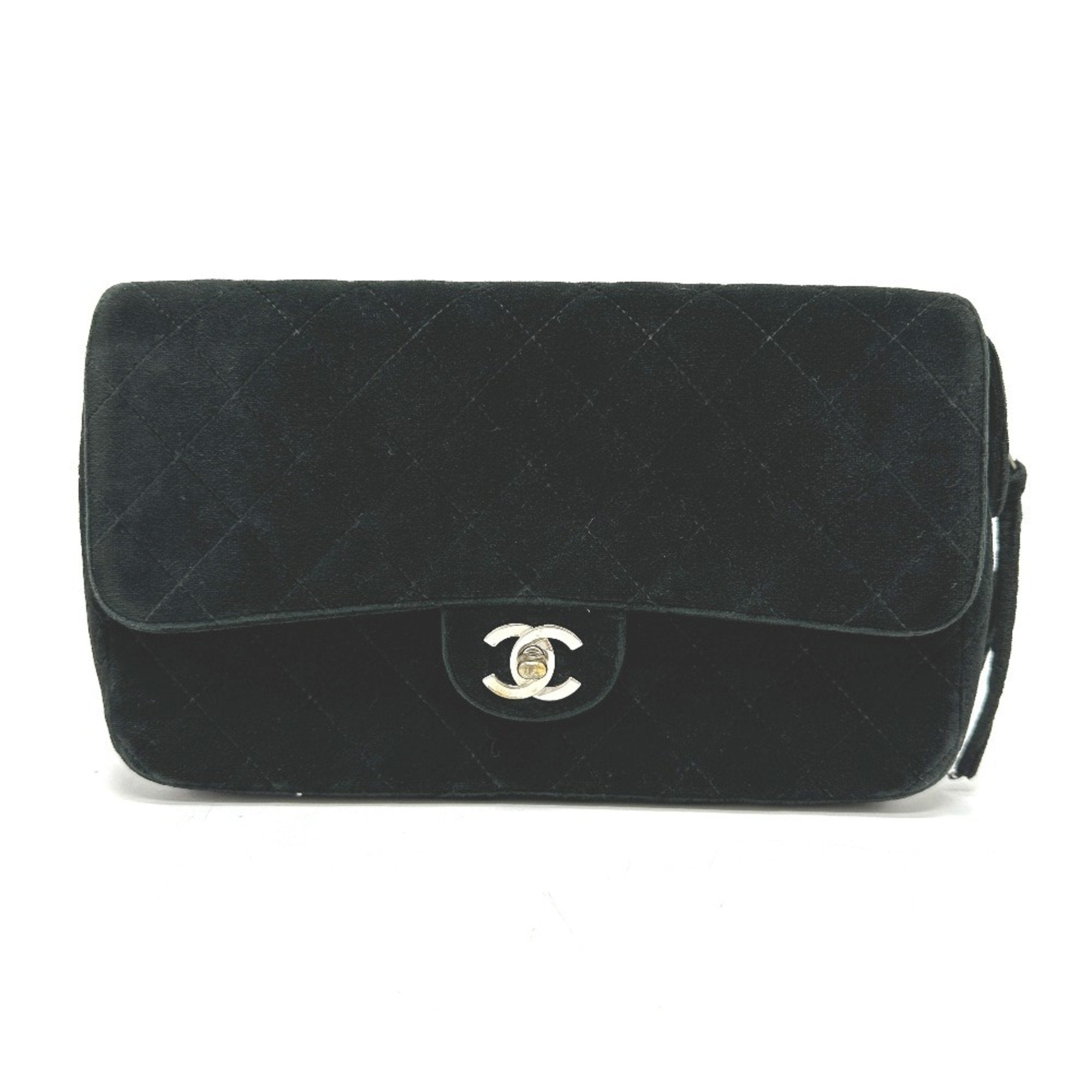 Vintage Classic Flap Backpack Quilted Velvet Medium