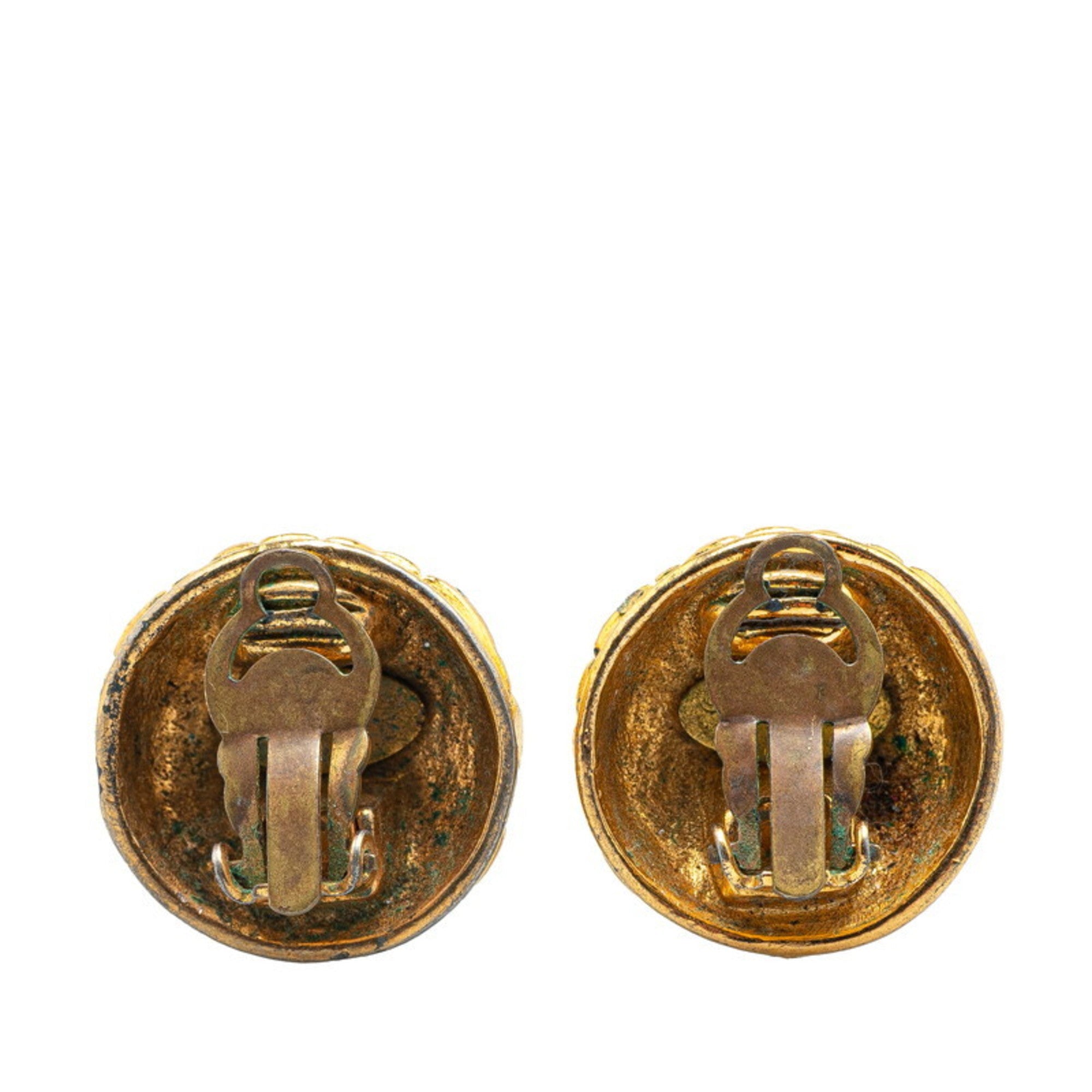 CC Logo Clip-On Earrings Metal Gold-Tone Metal