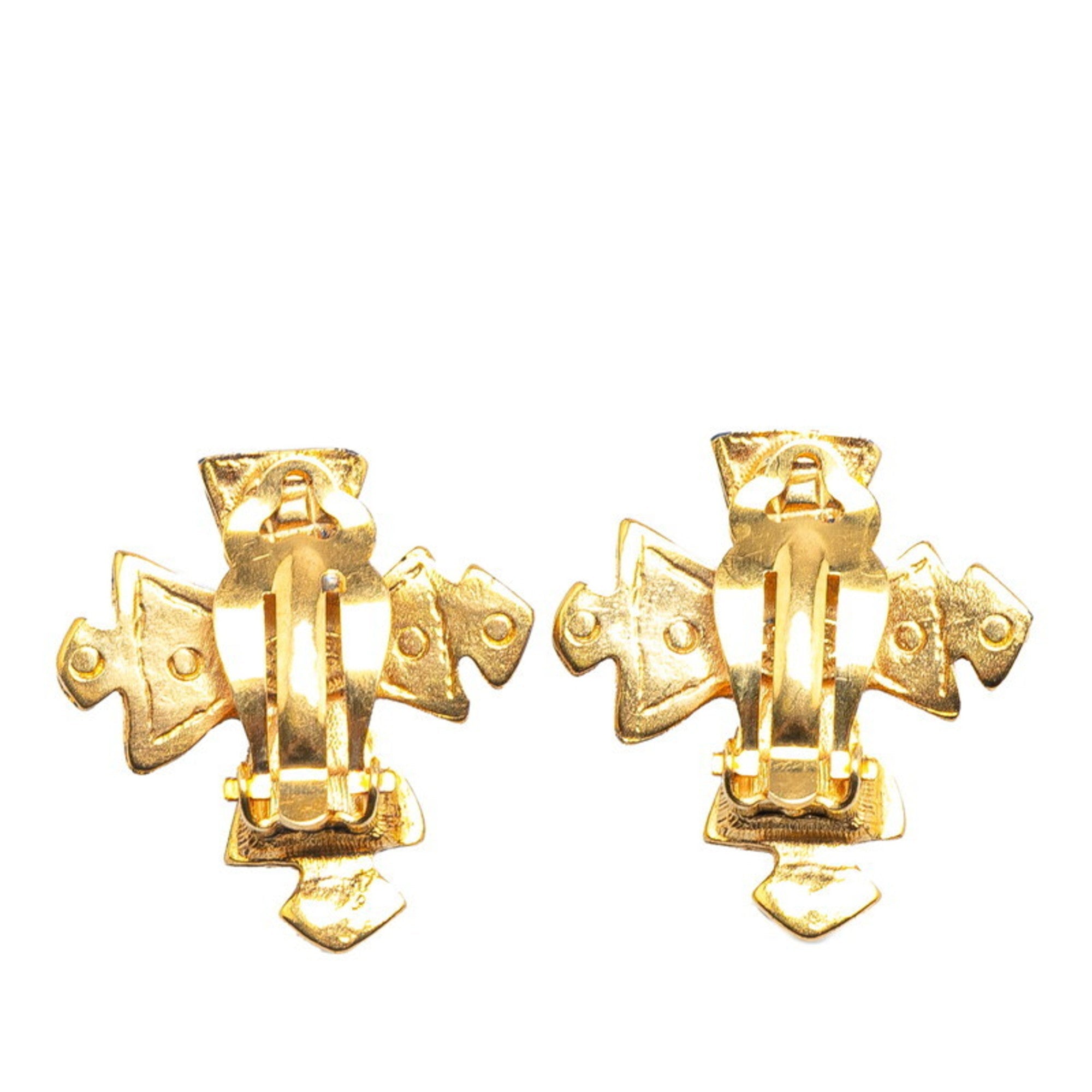 CC Logo Clip-On Earrings Metal Gold-Tone Metal