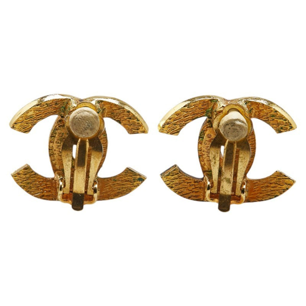 CC Logo Clip-On Earrings Metal Gold-Tone Metal