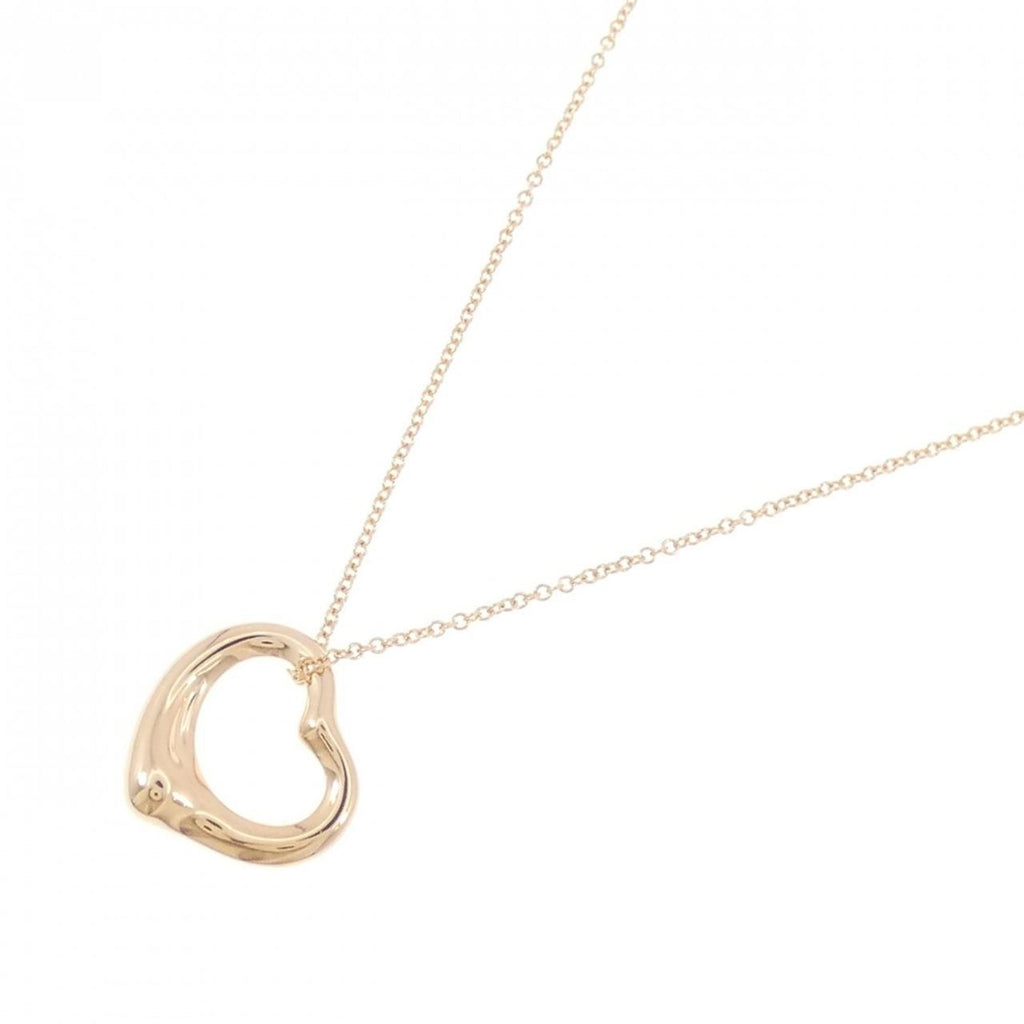 Open Heart Pendant Necklace 18K Rose Gold 15.9mm