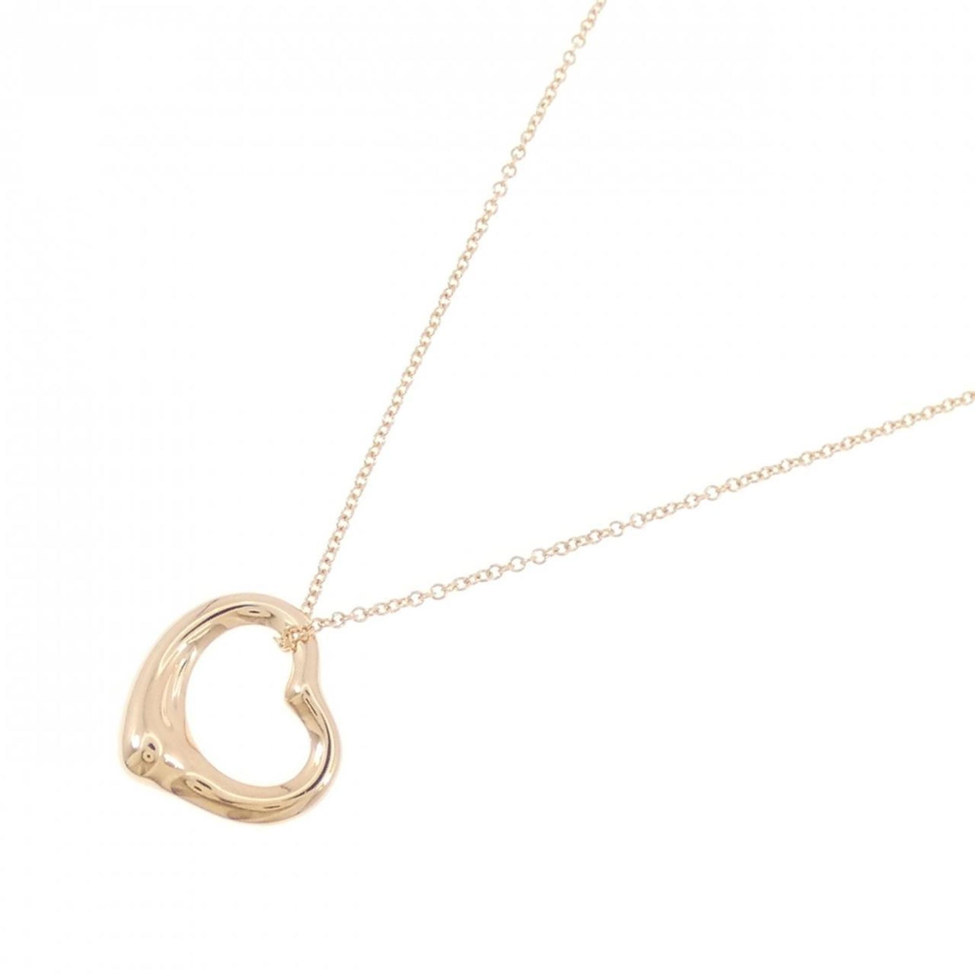 Open Heart Pendant Necklace 18K Rose Gold 15.9mm