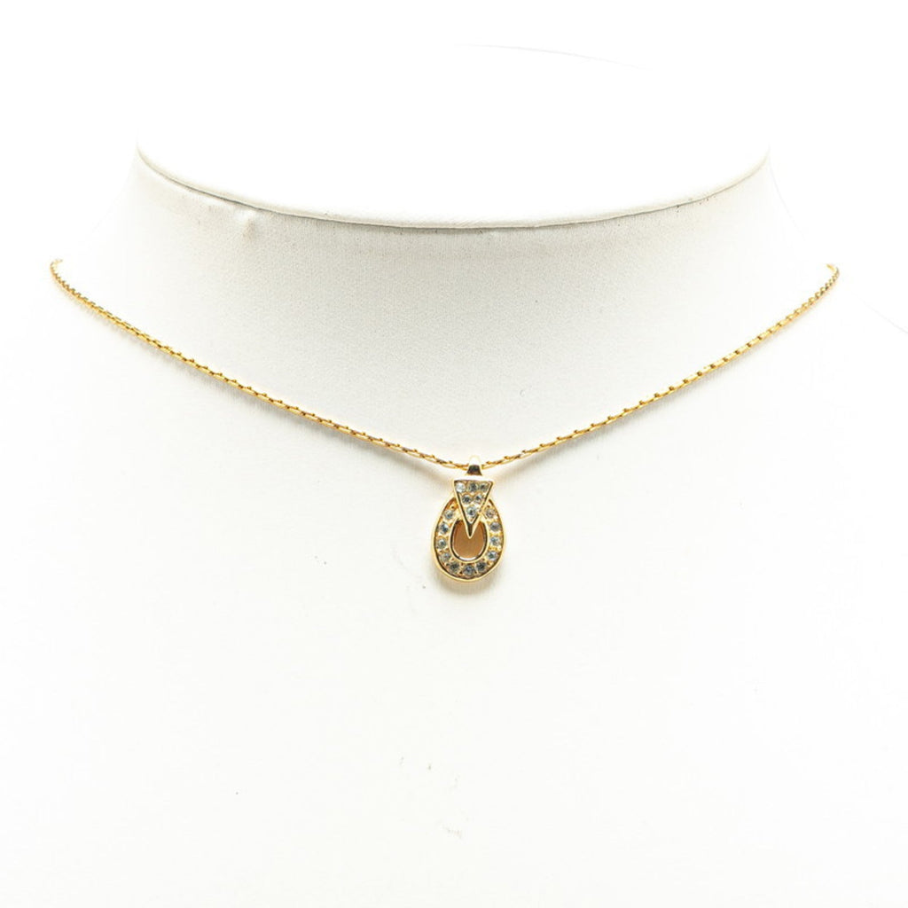 Pendant Necklace Gold with Rhinestone