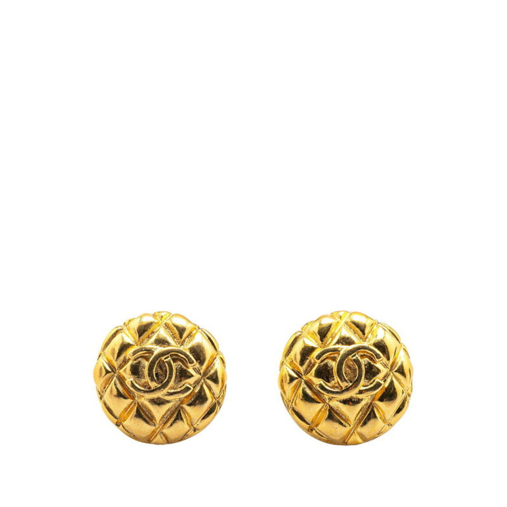 CC Logo Clip-On Earrings Metal Gold-Tone Metal