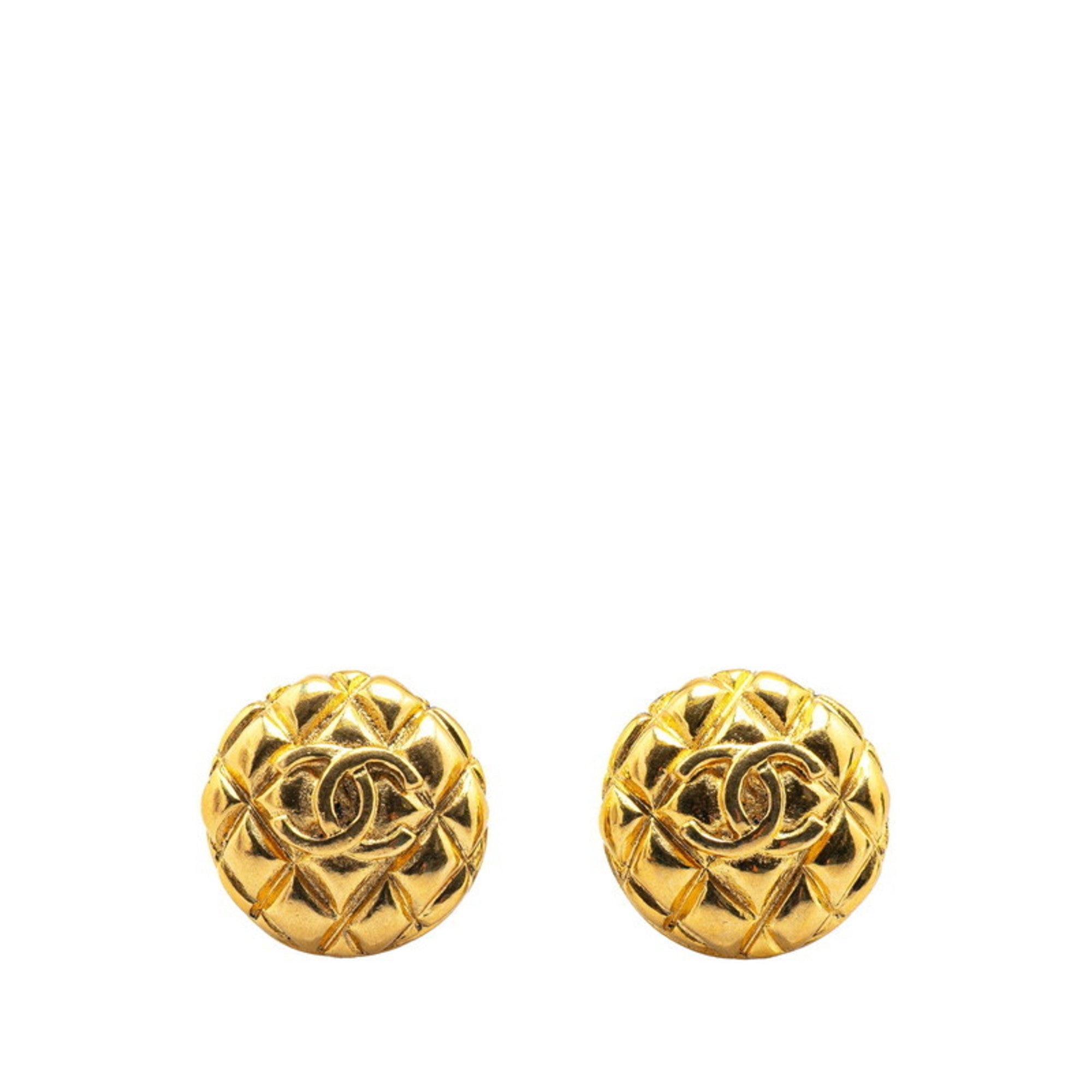 CC Logo Clip-On Earrings Metal Gold-Tone Metal