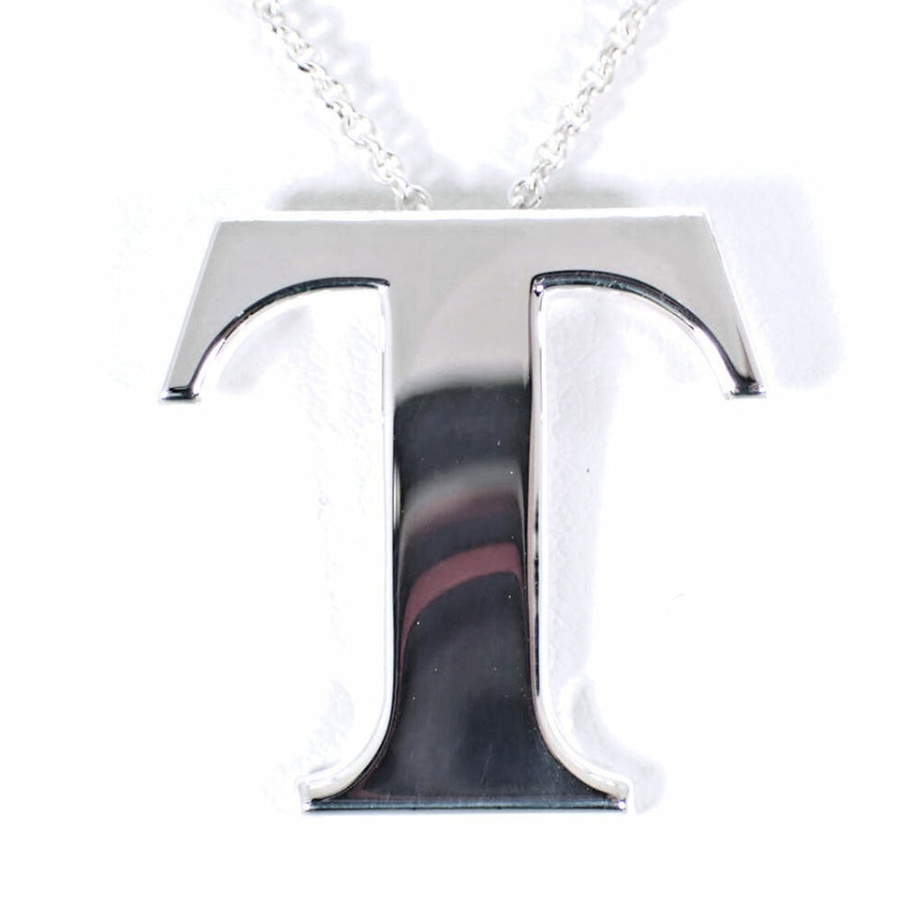 T Motif Pendant Necklace Sterling Silver