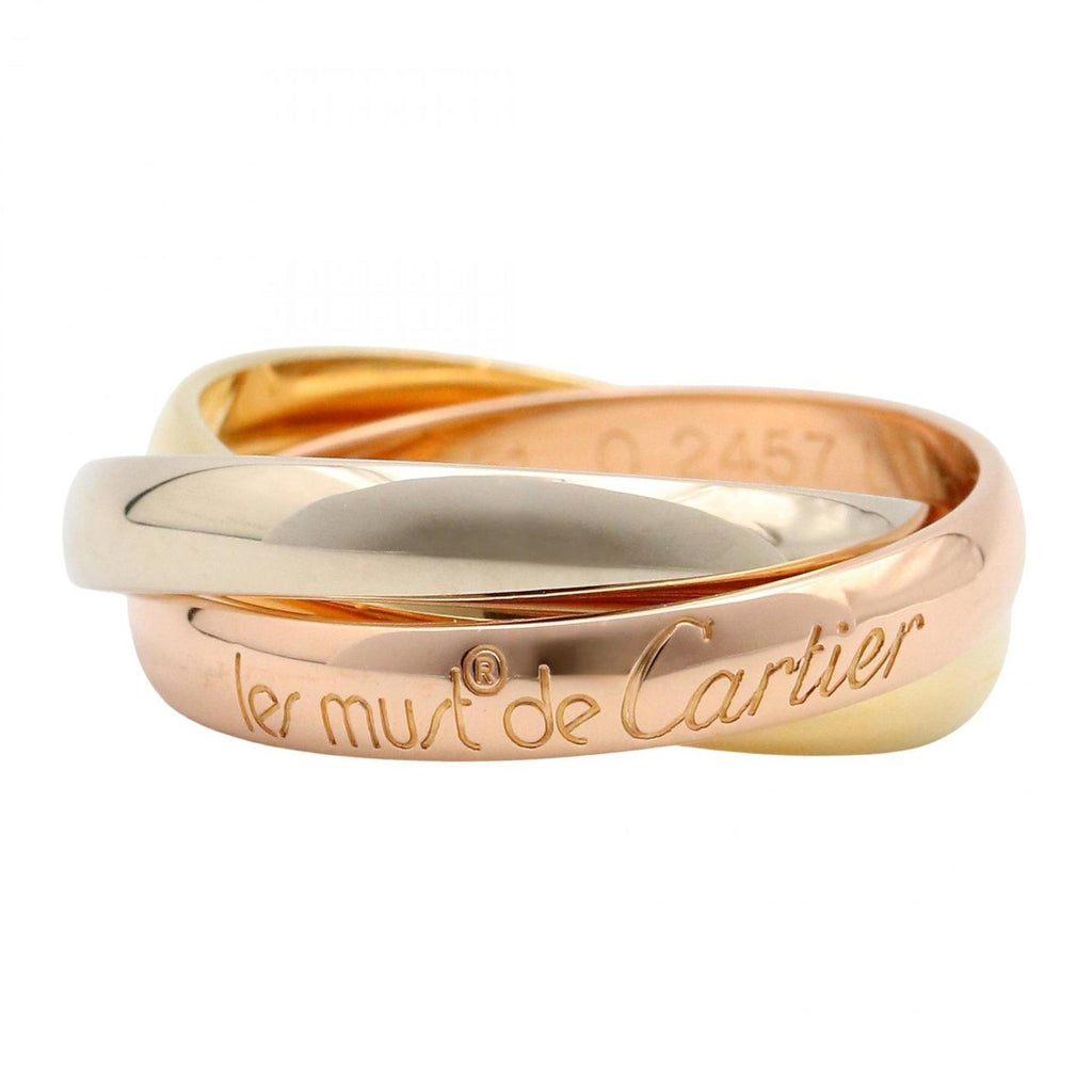 Vendome Louis Cartier Band Ring 18K Tricolor Gold