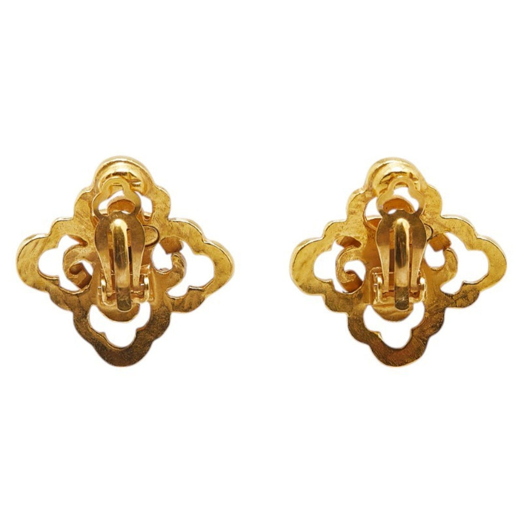 CC Logo Clip-On Earrings Metal Gold-Tone Metal