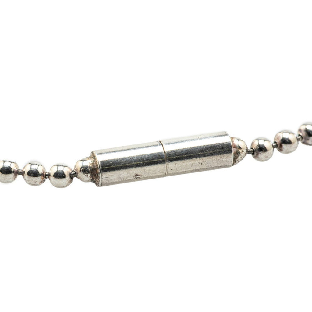 Dog Tag ID Ball Chain Pendant Necklace Sterling Silver